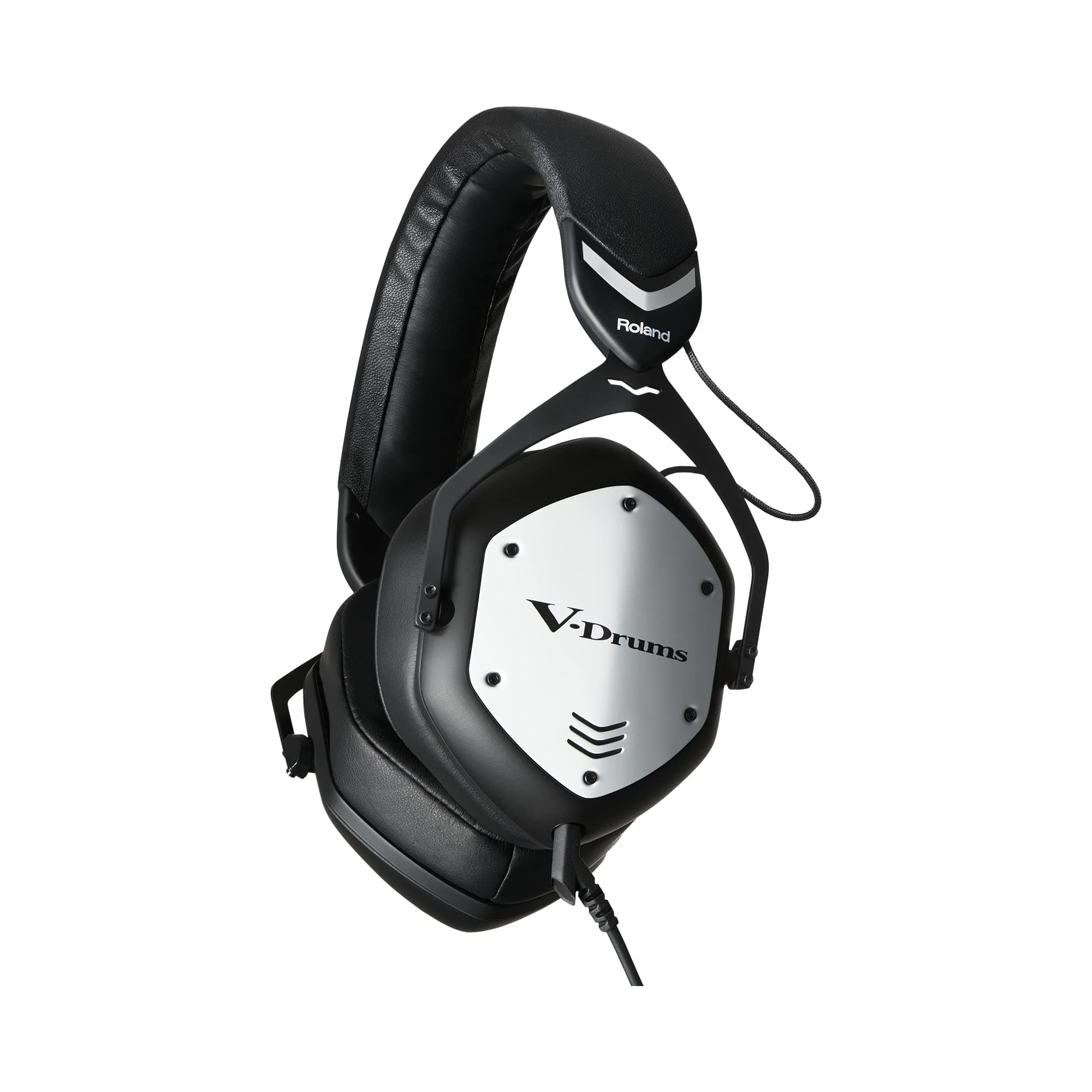 ROLAND VMH-D1 V-Drums Headphones | Designed by Roland & V-Moda for V-Drums & All Electronic Drum Kits | Immersive Sound | Extended Comfort | Long Cable for Tangle-Free Drumming | Customizable Shields