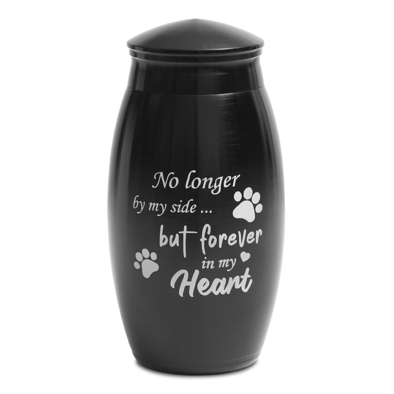 LINES ARTE Pet Memorial Dog Or Cat Keepsake Urn, 5.5 inches Medium Stainless Steel Cremation Urn,Pet Paw Print Memorial Urn for Dog and Cat Ashes,Loss Pet Sympathy Remembrance Gift