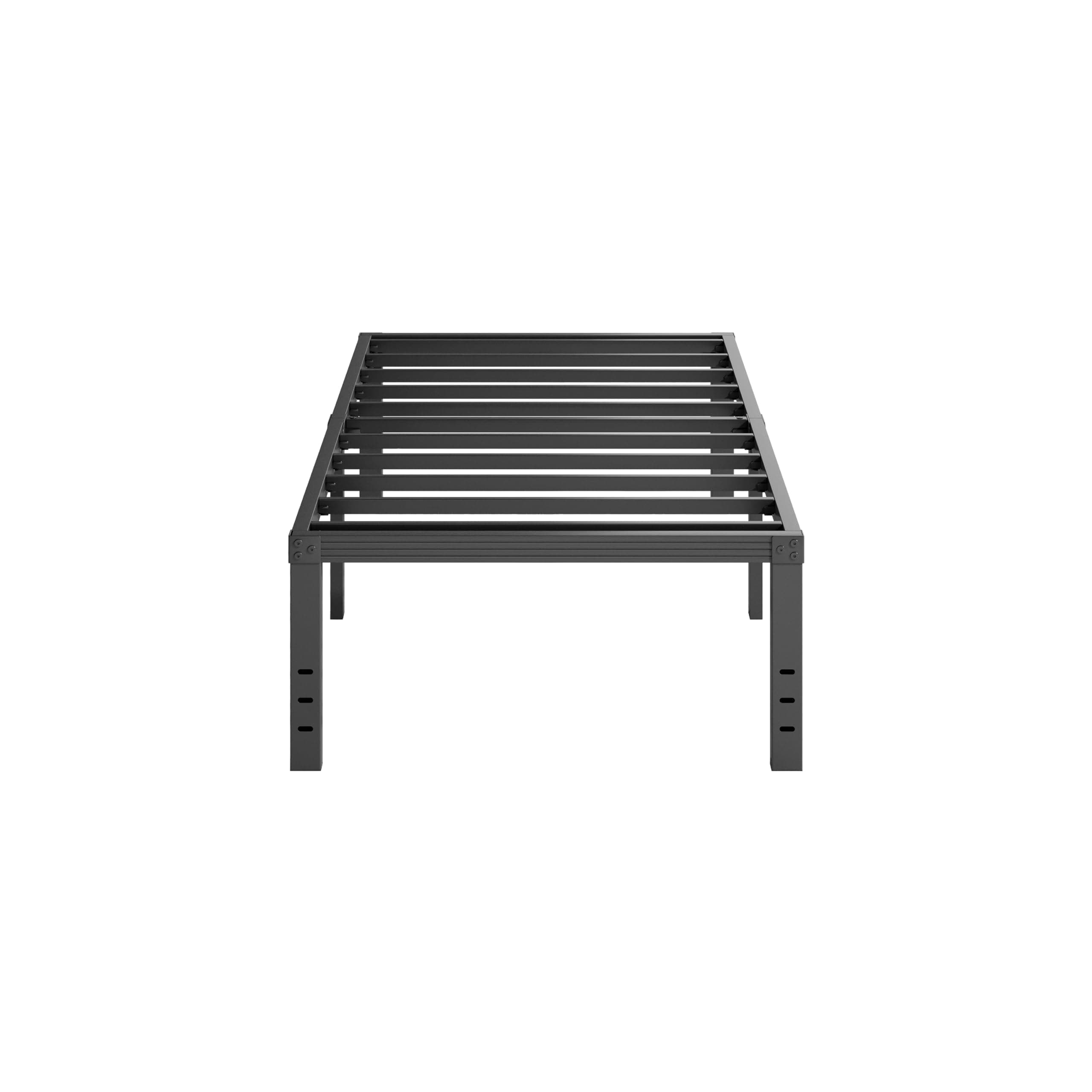 Furnitui 18 Inch High Platform Twin Bed Frame, Metal Bed Frame Twin No Box Spring Needed, Easy Assembly, Noise Free, Sturdy, Black