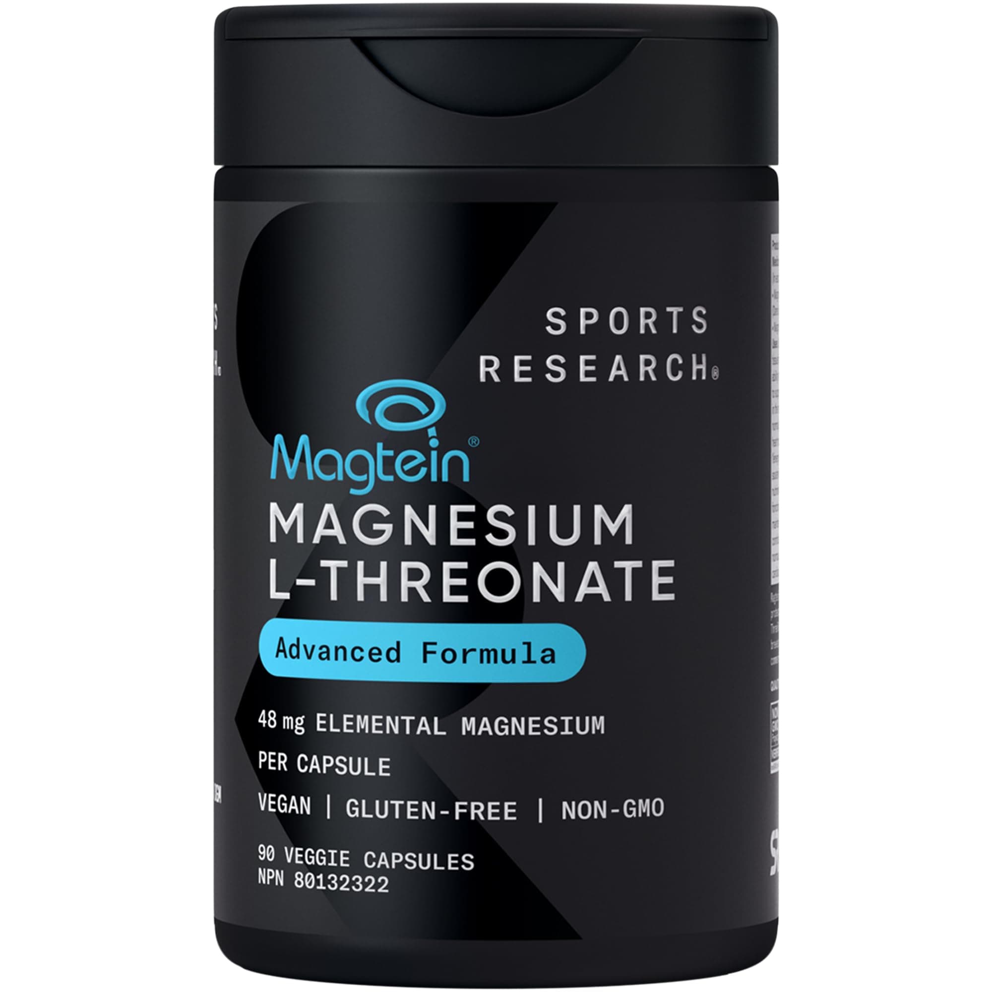 Sports Research® Magnesium L-Threonate 2000mg w/Magtein®, 90 Count