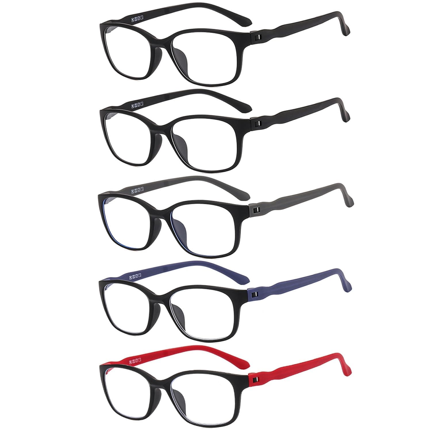 Z&L HOUSE 5 Pack Reading Glasses for Men and Women, Ultra-light Blue Light Reading Glasses, Everyday Readers Glasses(3, x)