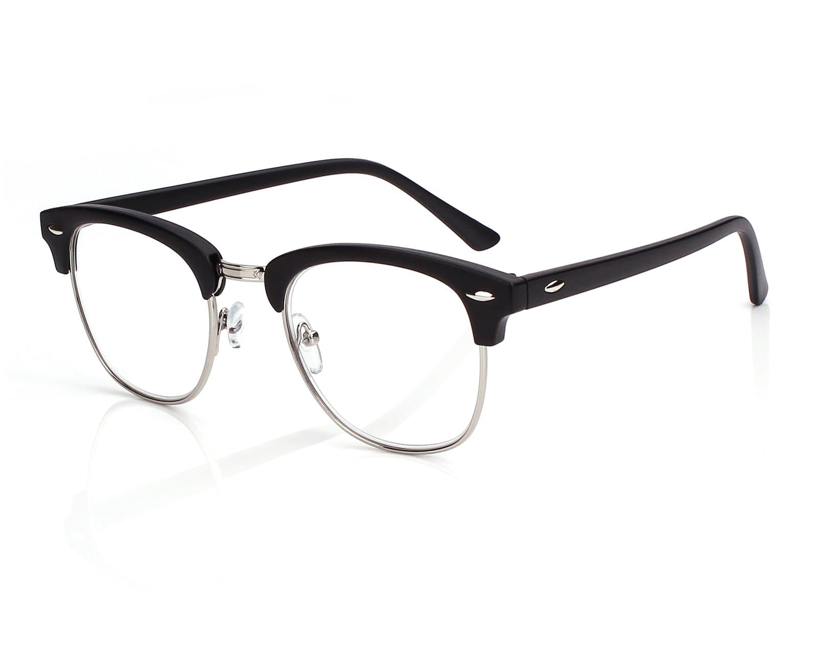 BEISON Retro Style Readers Horn-rimmed Reading Glasses (Shiny black, 4.0)
