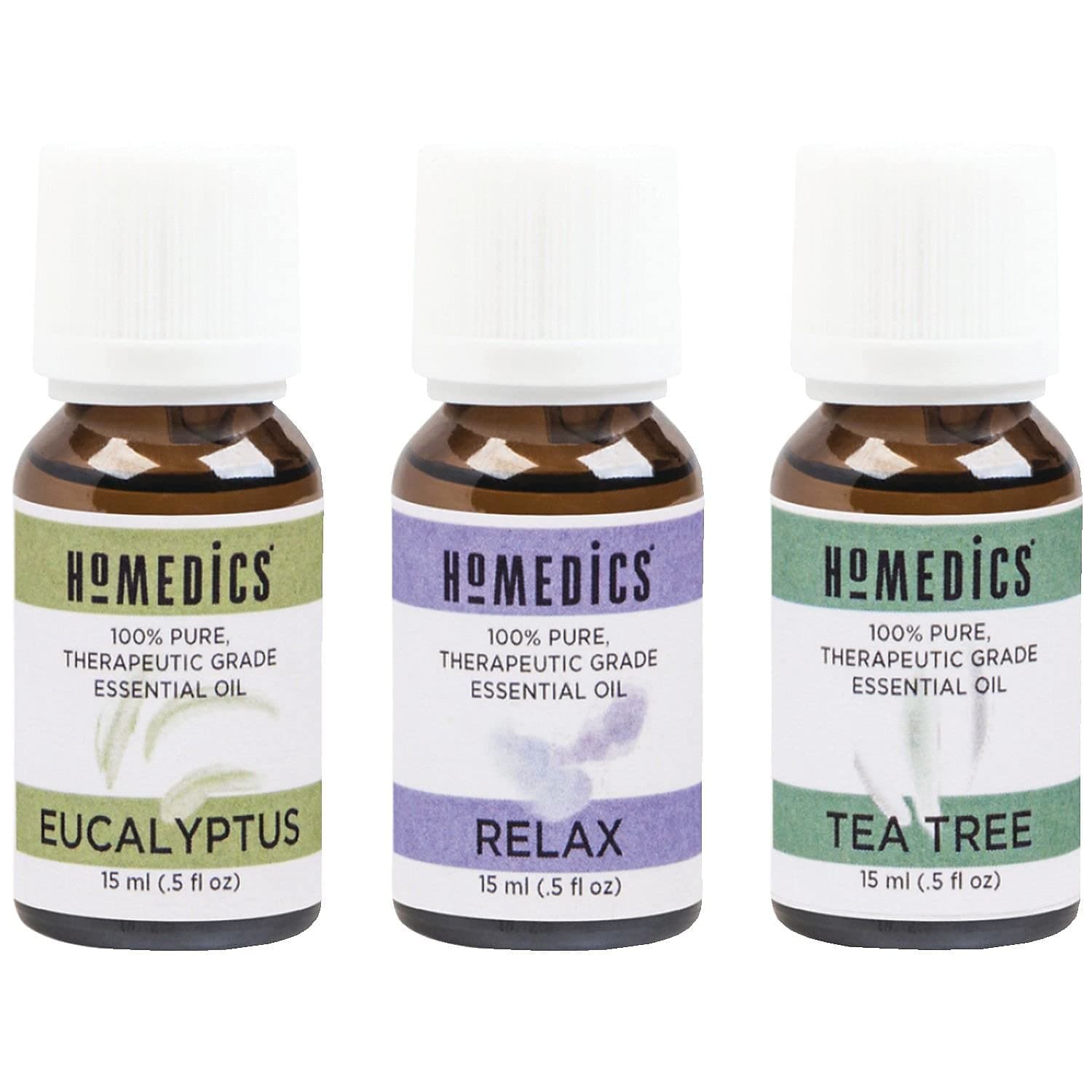 Homedics Assorted Oil 3 Pack #1eucalyptus, Tea Tree, Relax 1.5 Pound