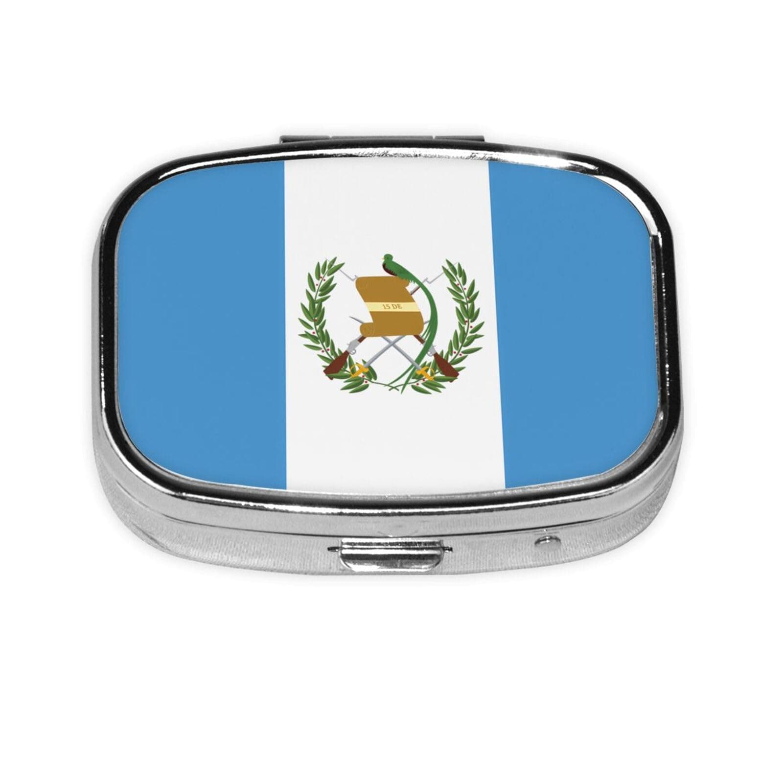 The Square Mini Medicine Box is Suitable for Putting in Pockets or Wallets. It is Easy to Open and Practical.Flag of Guatemala