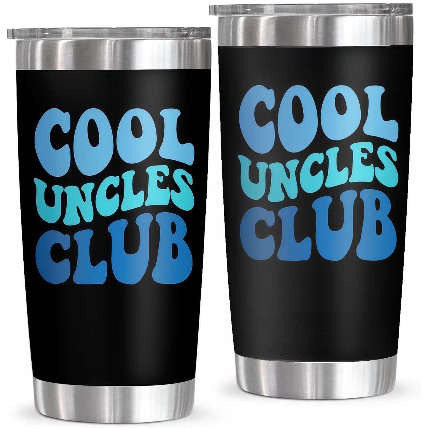 Uncle Gifts for Men - 20 oz Stainless Steel Insulated Coffee Tumbler with Lid - Uncle Birthday Gifts from Niece Nephew Brother, Funny Present for Men