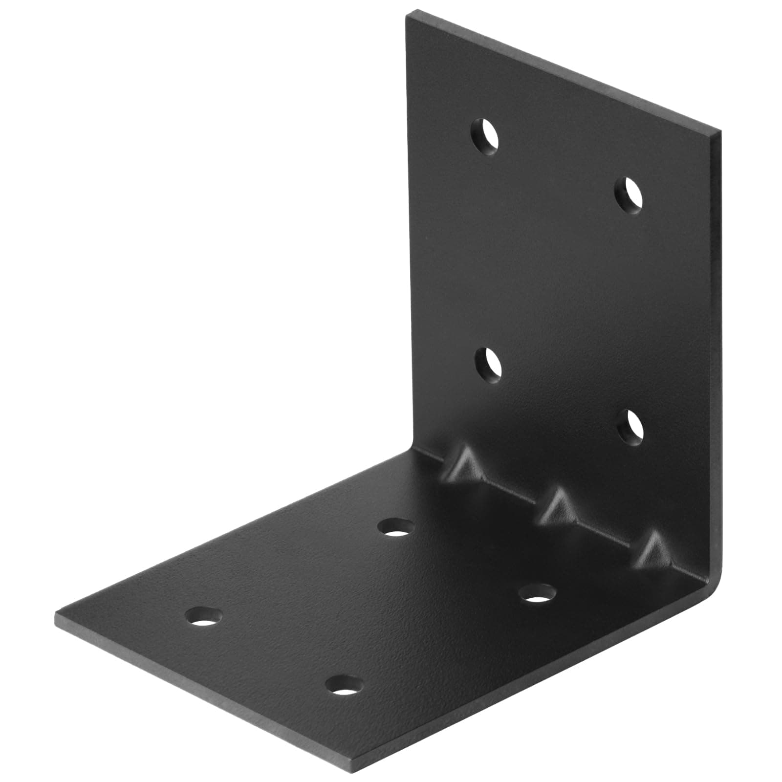 4 PCS Black L Bracket for Wood, Heavy Duty 1/8" Thick, 6"x6"x5"