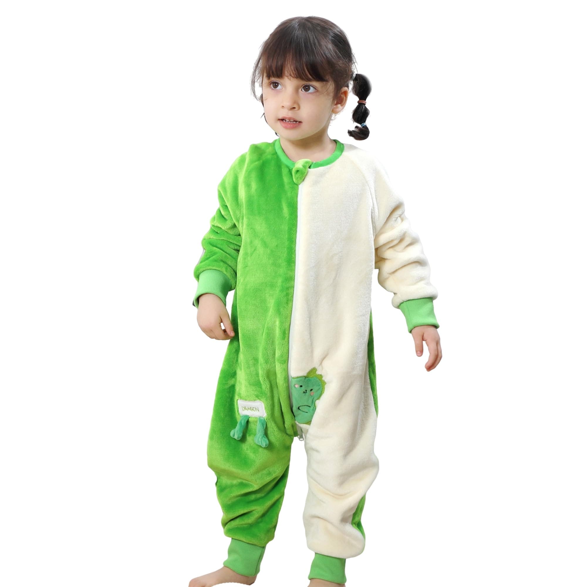 MICHLEY Flannel Baby Sleeping Bag Pajamas Sleeping Sack 4-5T,Funny Dinosaur