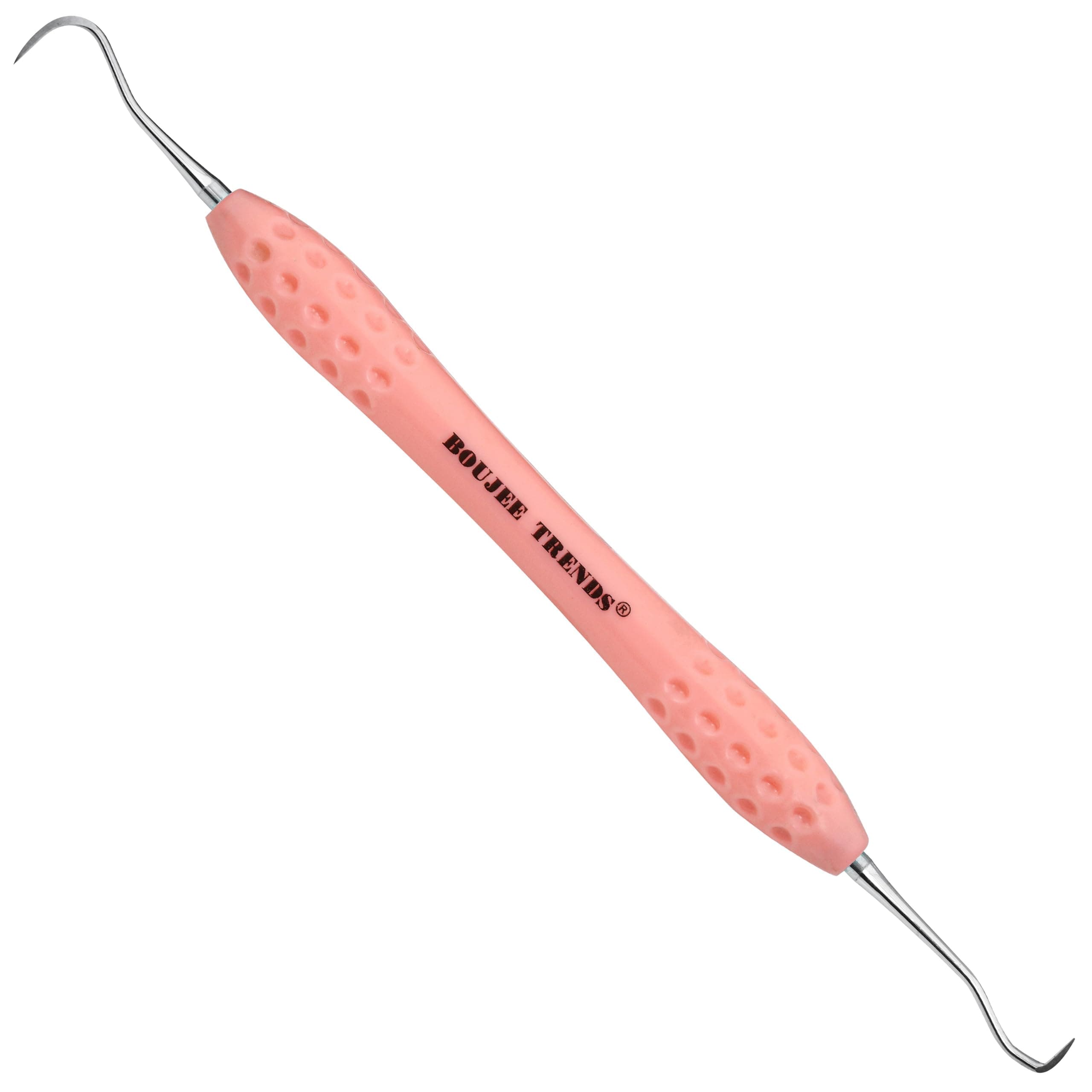 Professional Dental Tools Tartar Scraper for Dentist, Personal Use and Pets Plaque Remover for Teeth, Premium Oral Care Double Ended Dental Scaler | U5/33 Stainless Steel (Pink, Silicone Handle)