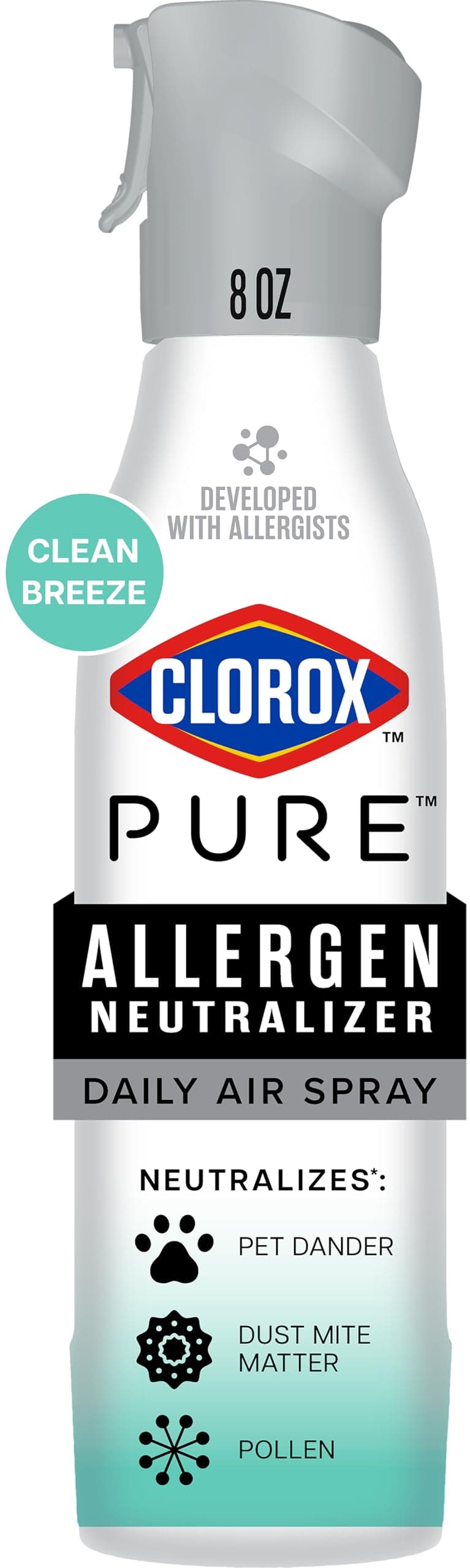 Clorox PURE Allergen Neutralizer Daily Air Spray, Clean Breeze, 8 fl. oz.