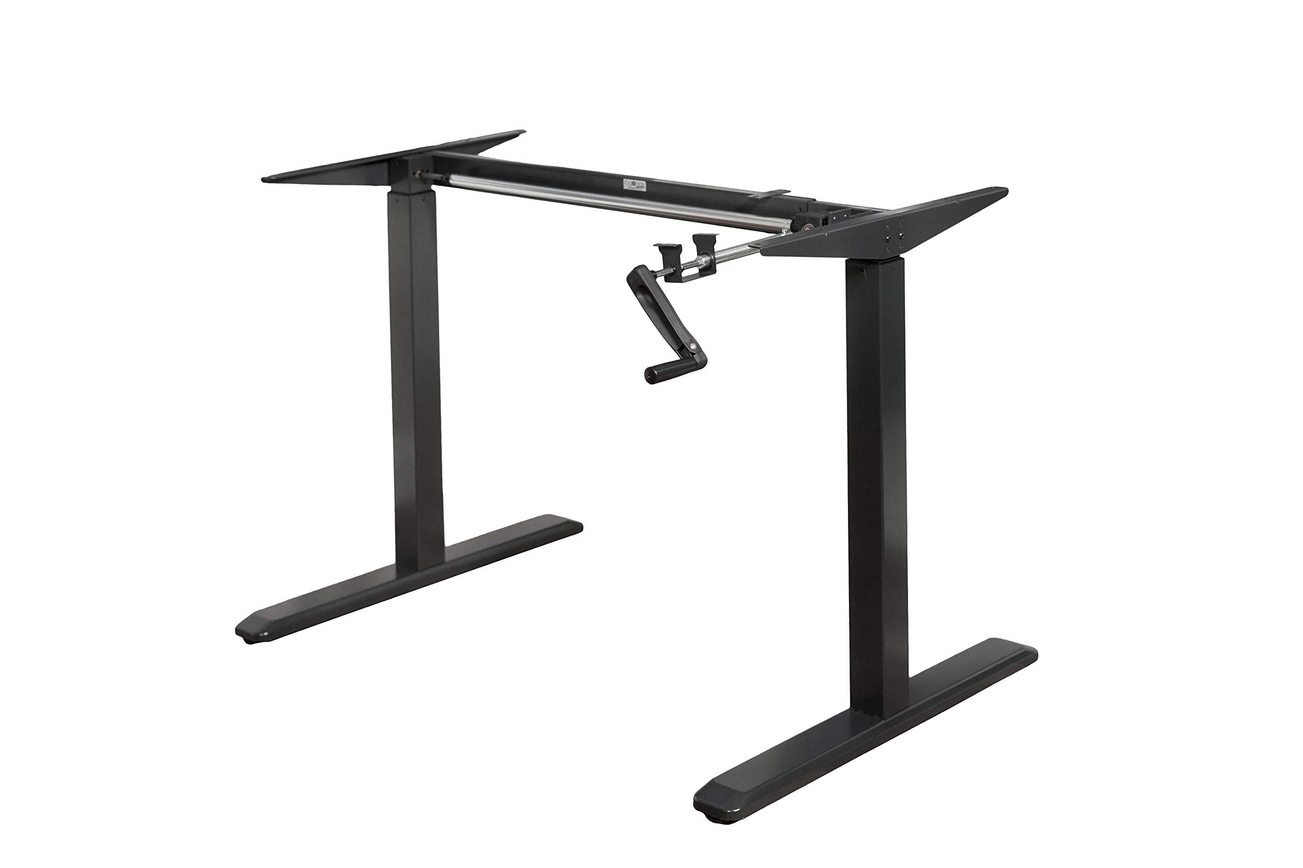 ErgoMax Black Height Adjustable Crank Desk Frame, Tabletop Not Included, 48.56 Inch Max Height