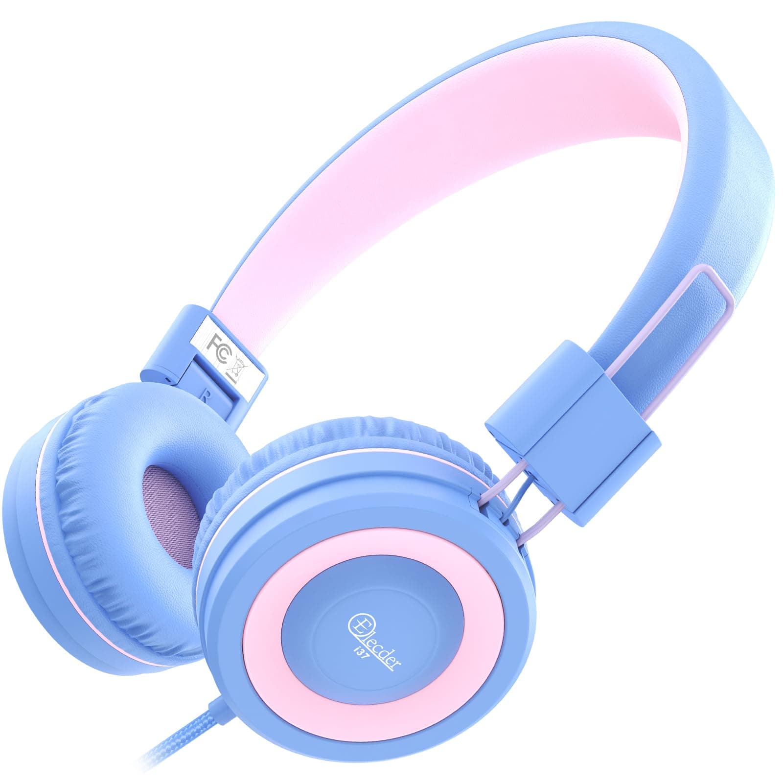 ELECDER i37 Kids Headphones for School Child Girls Boys Teens, Purple/Pink
