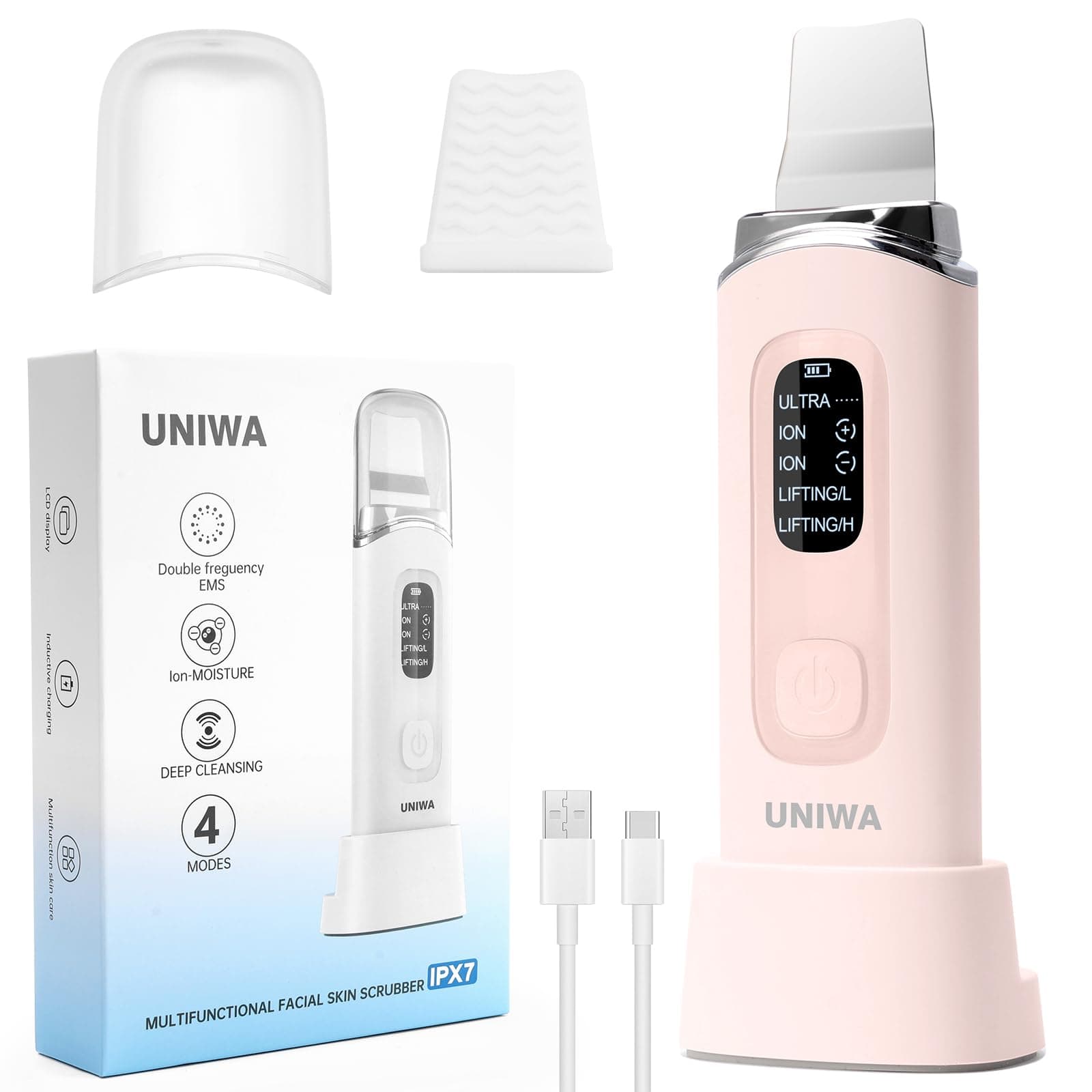 UNIWA Skin Scrubber Face Spatula, Blackhead Remover for Facial Cleansing