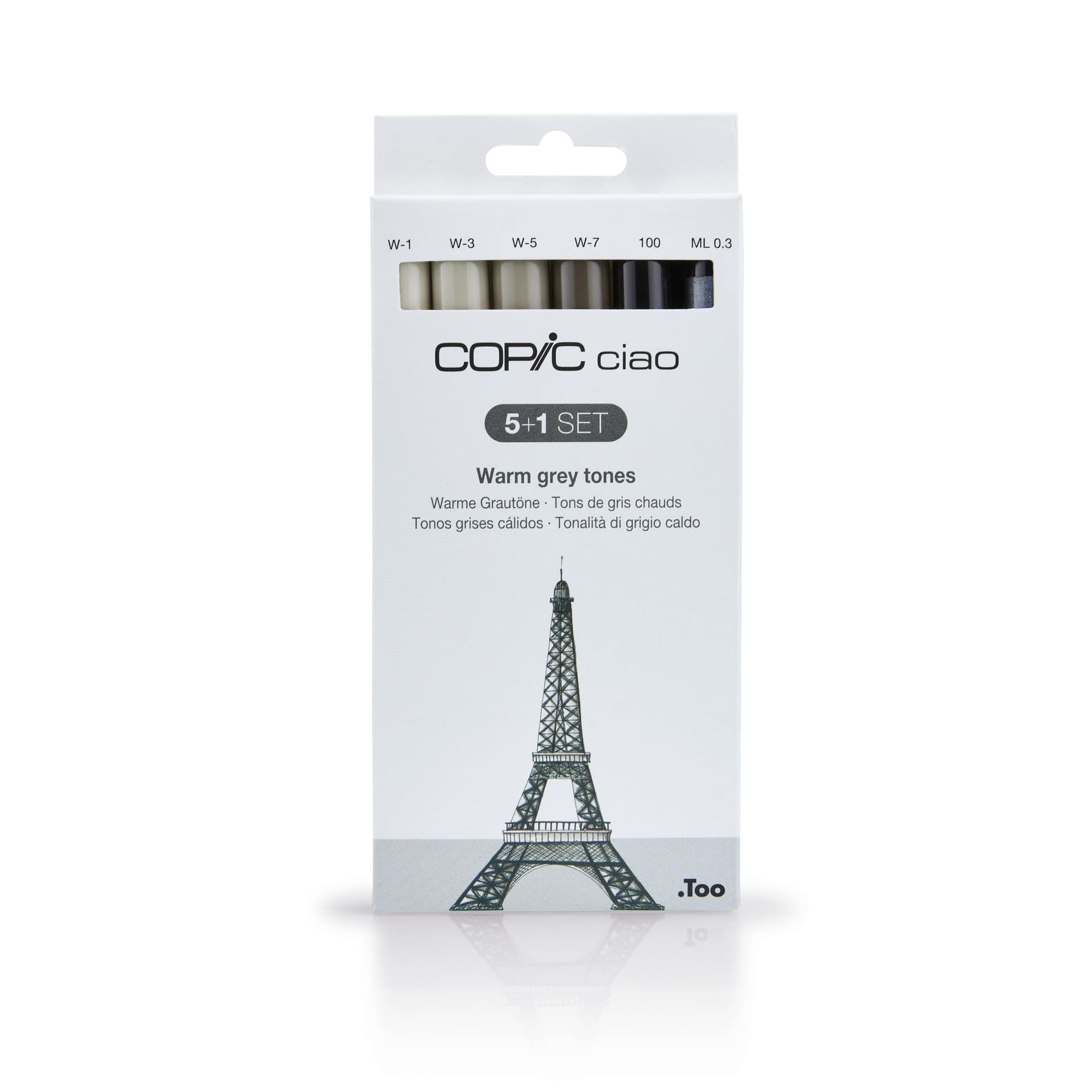 Copic Ciao 5+1 Marker Set - Warm Gray Tones (Pack of 5 + Multiliner)