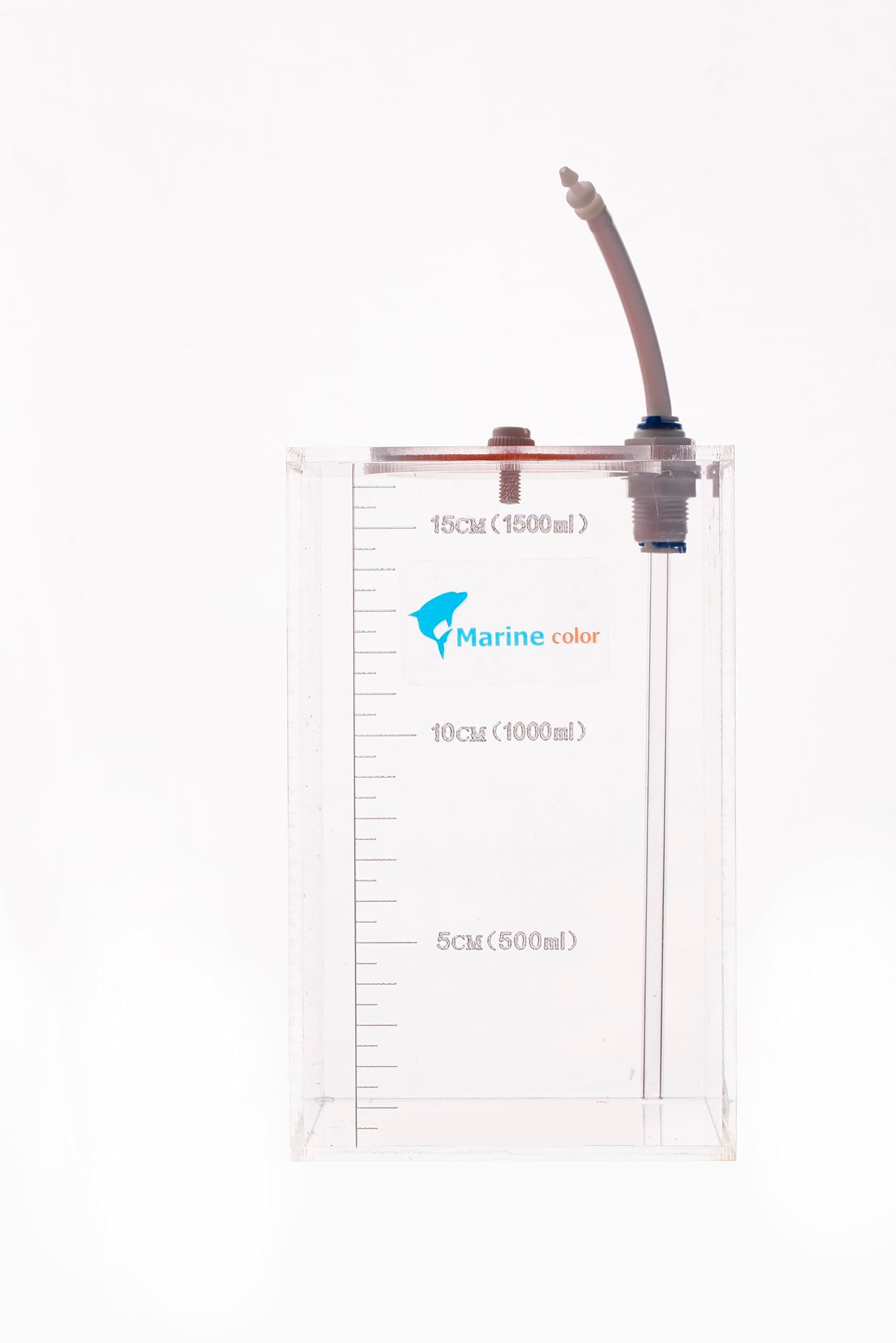 Marine Color Acryli Made Liquid Storage Bucket Working with Dosing Pump,Auto Top Off System Reservoir Container (1.5L/0.4G)