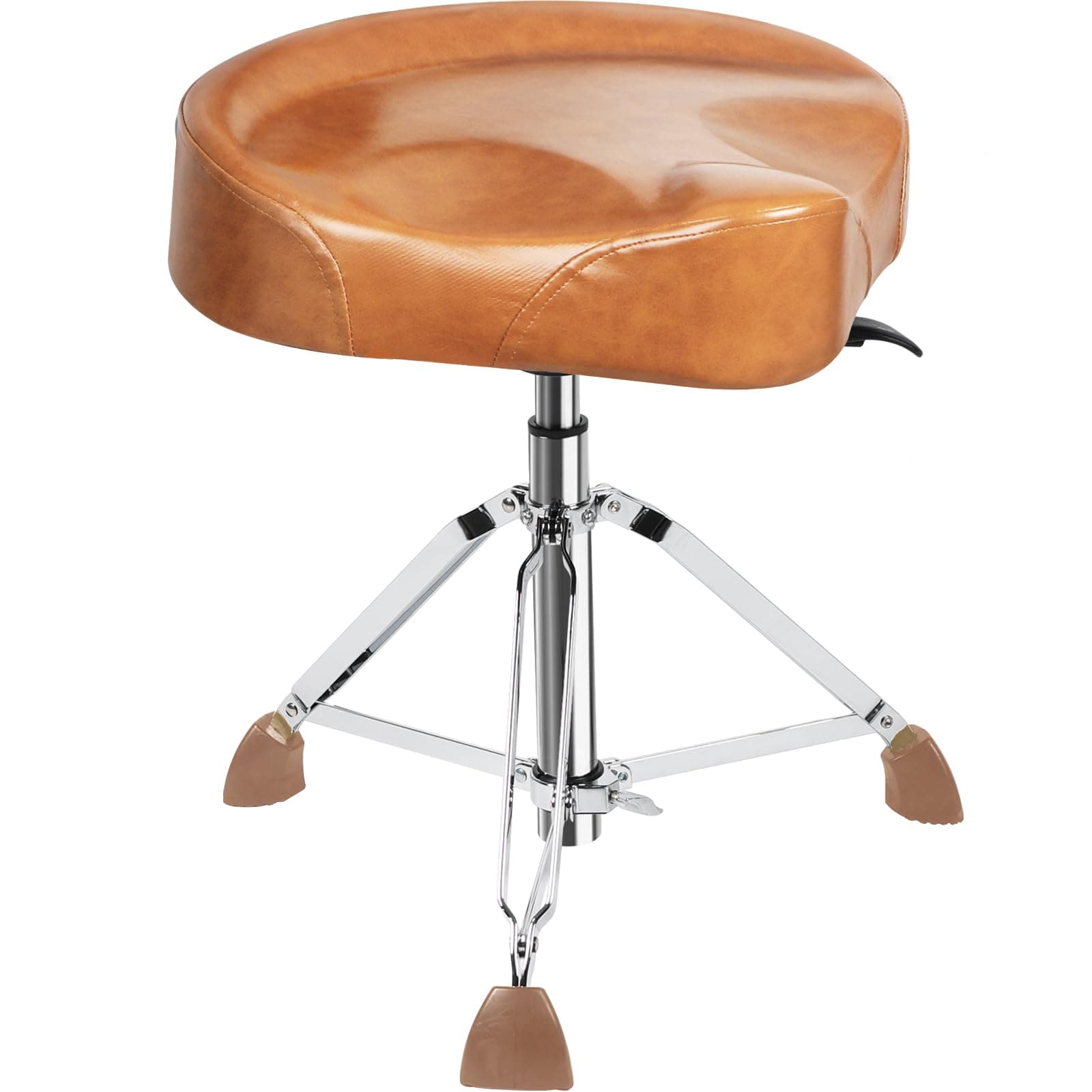 AKLOT Saddle Drum Throne, Hydraulic Drum Throne, Heavy Duty Drum Seat, Height Adjustable Suede Drum Chair, Motorcycle Style Drum Stool for Adults Drummers Yellow