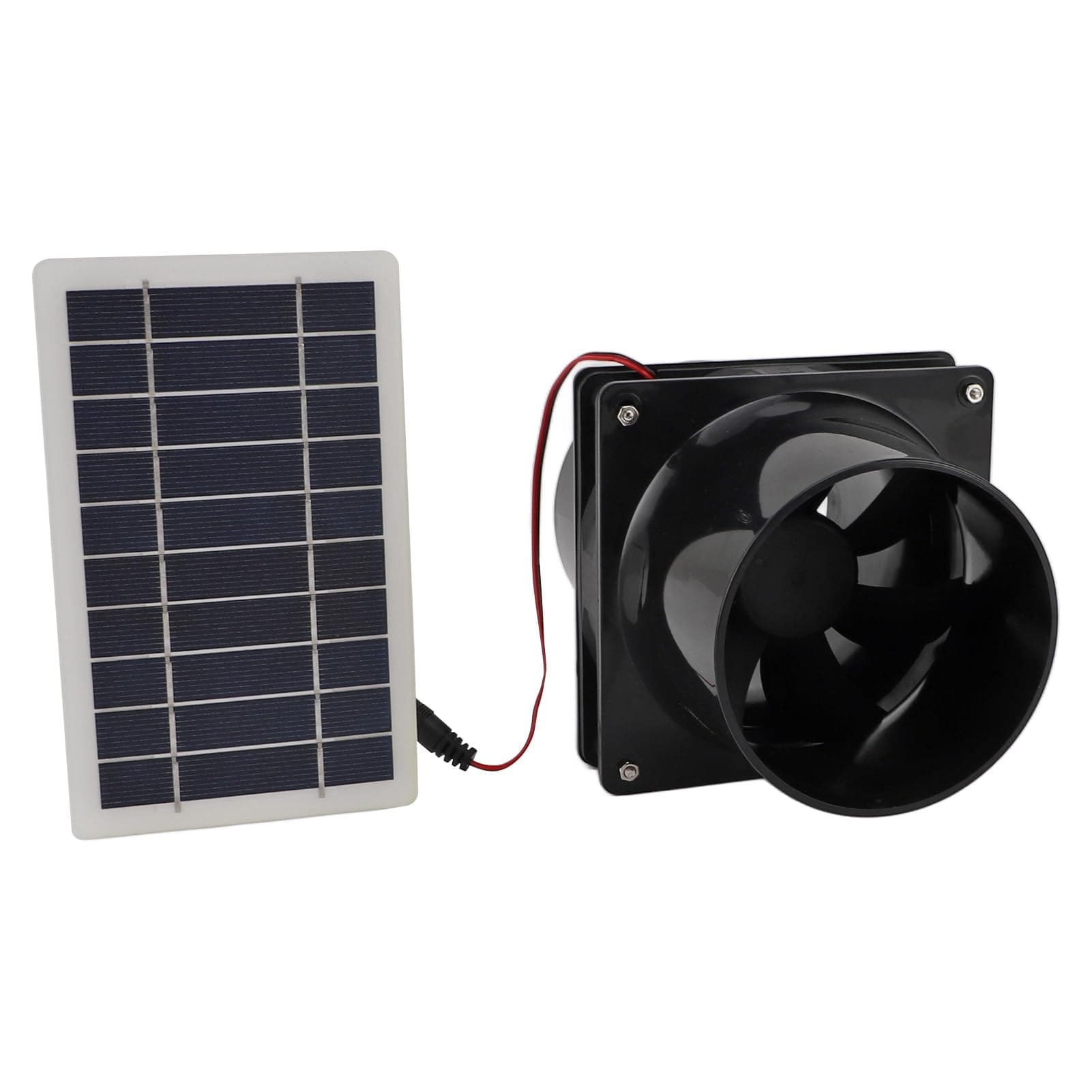 Solar Greenhouse Ventilation Fan Solar Powered Exhaust Fan for Round Tube ABS PET House Motorhomes 10W 12V