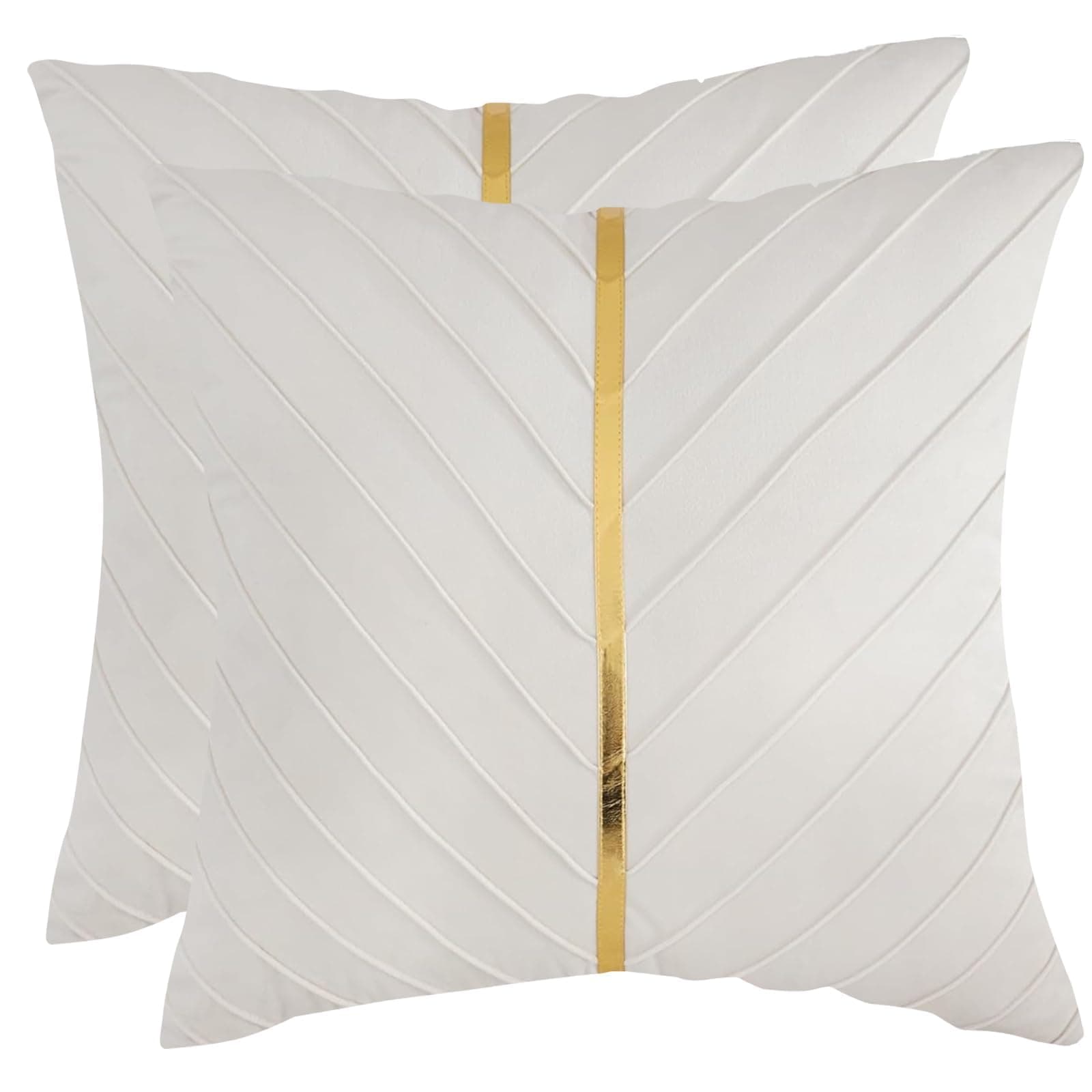 Tosleo Velvet Throw Pillow Covers 24x24 inch Pack of 2 Gold Decor Beige