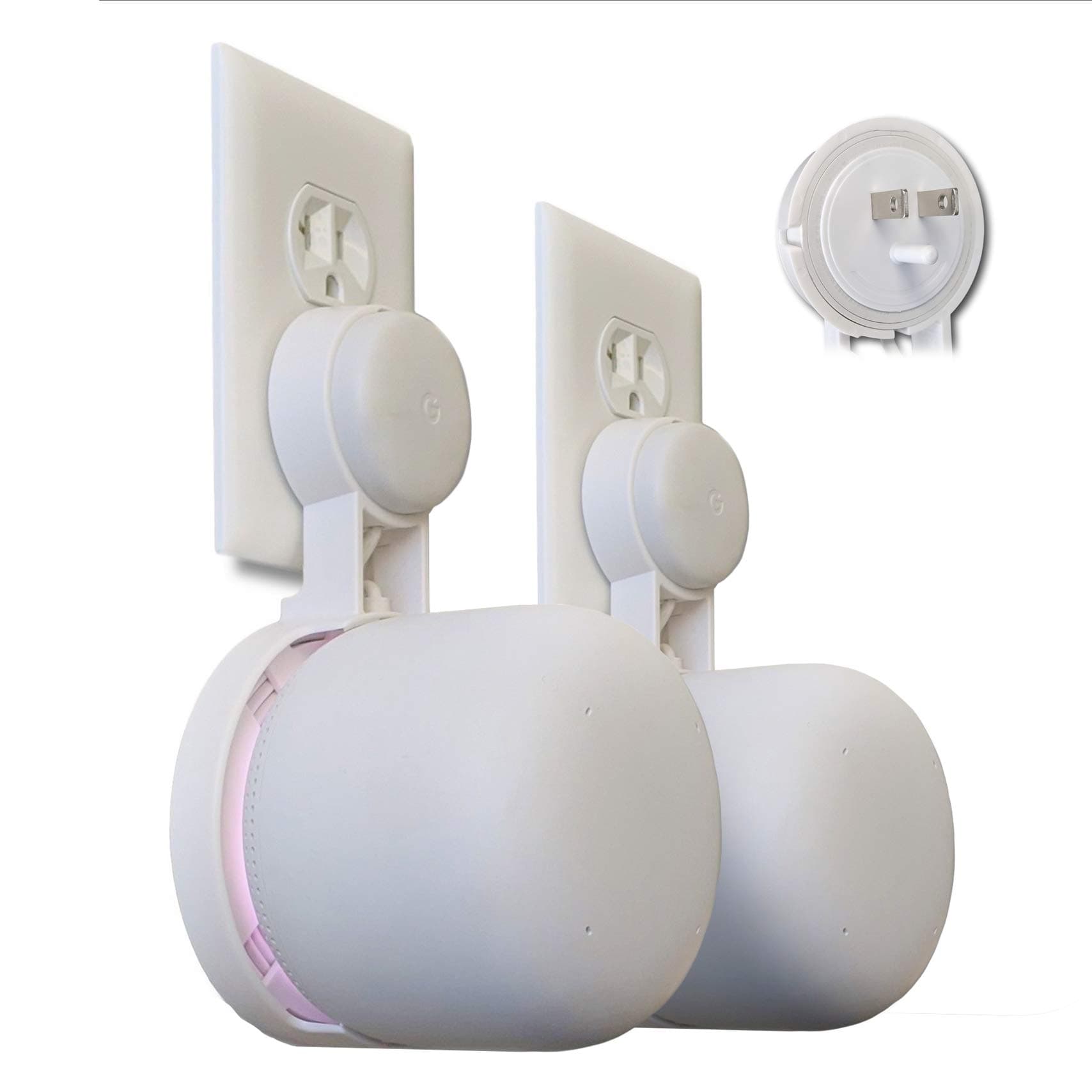 Nest WiFi Point Genie: The Simplest Lowest Profile Outlet Holder Mount for Google Nest WiFi Point | Reinforced Support | Great Sound | Open Access | No Messy Screws! (1-Pack)