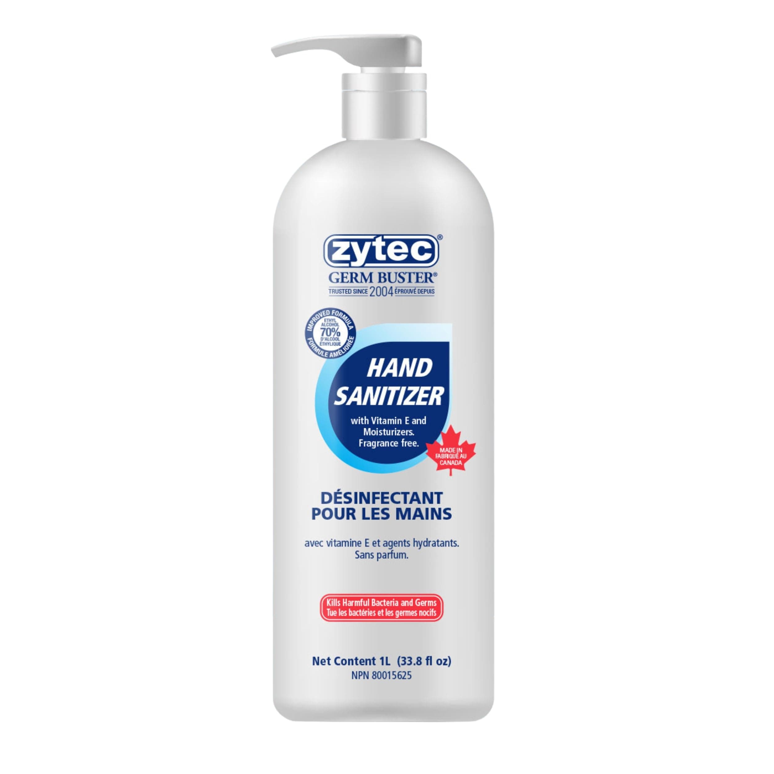 zytec Germ Buster 1217 Clear Gel Hand Sanitizer 70% Alc Pro (pump) 1 Liter