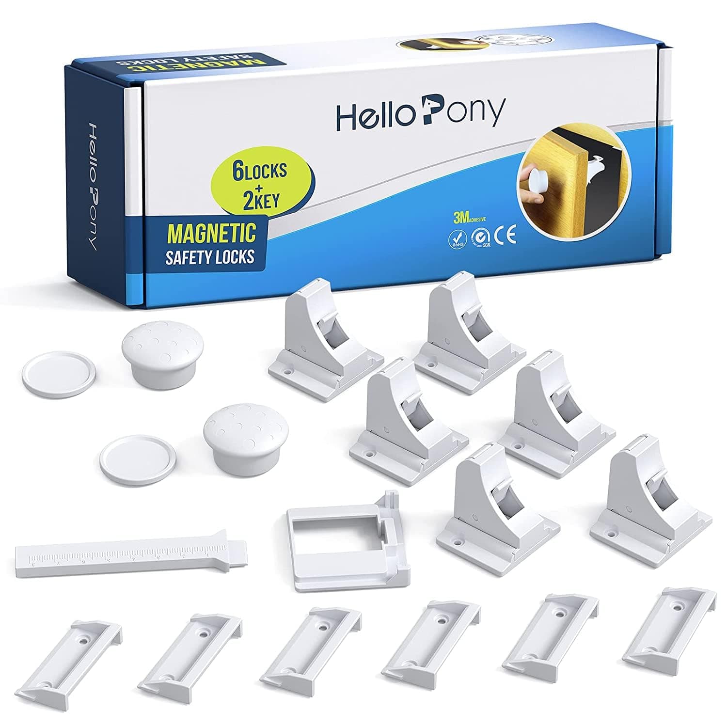 Magnetic Cabinet Locks (6Locks and 2 Keys) Baby Proofing Cabinet Lock
