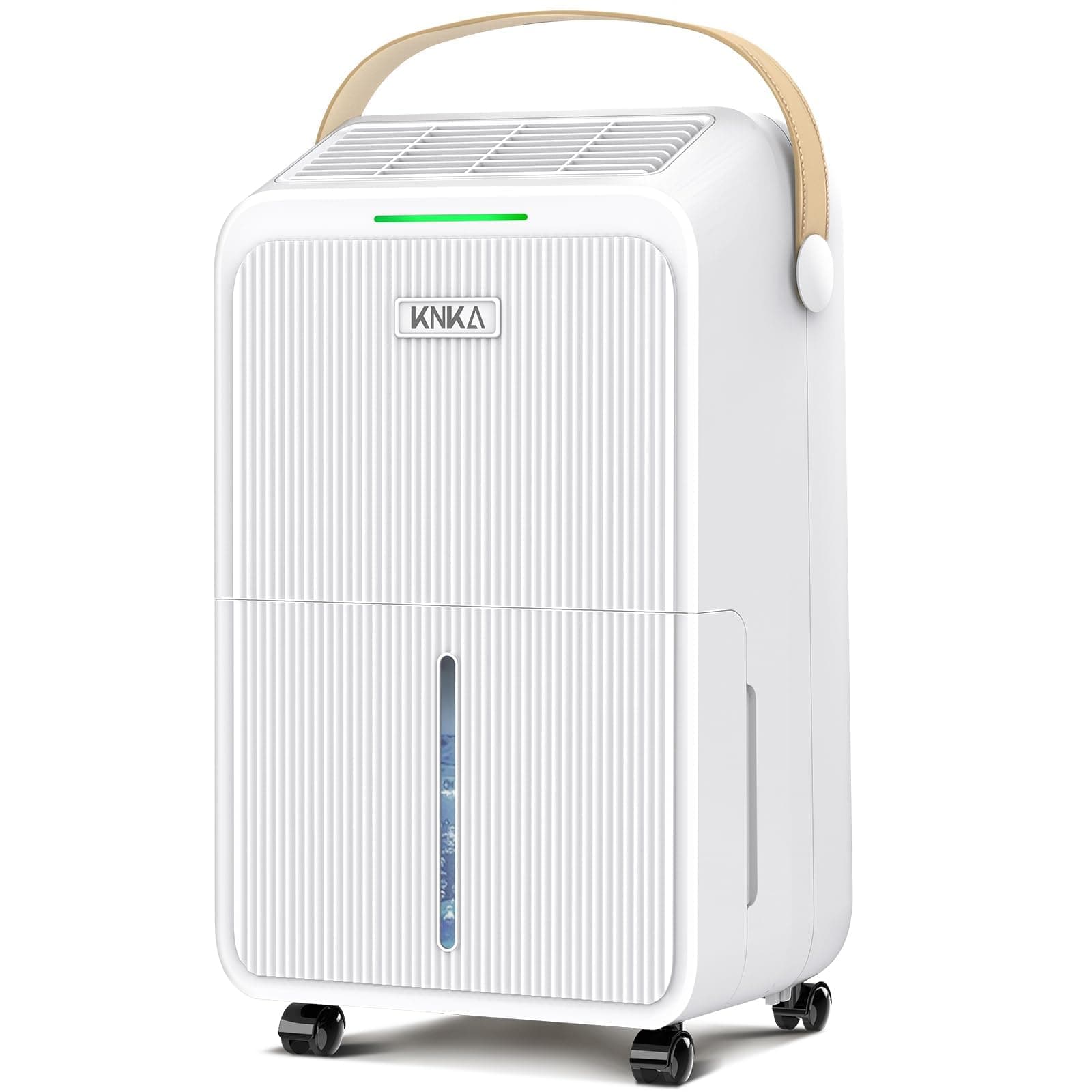 KNKA 2500 Ft² Max 34 Pints Dehumidifier for Basement with Drain Hose, White