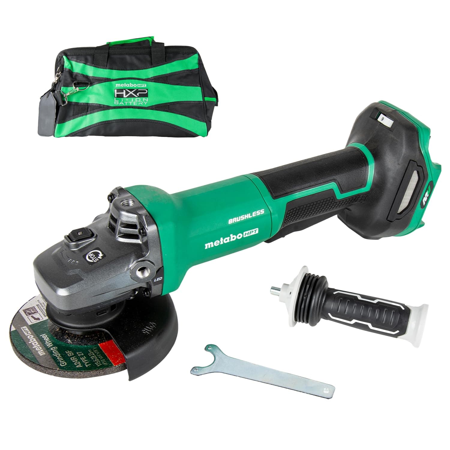 Metabo HPT 36V MultiVolt™ 4-1/2-Inch Cordless Angle Grinder | Tool Only - No Battery | Paddle Switch | 1,500 Watt | Variable Speed | Optional AC Adapter | G3612DVFQ6