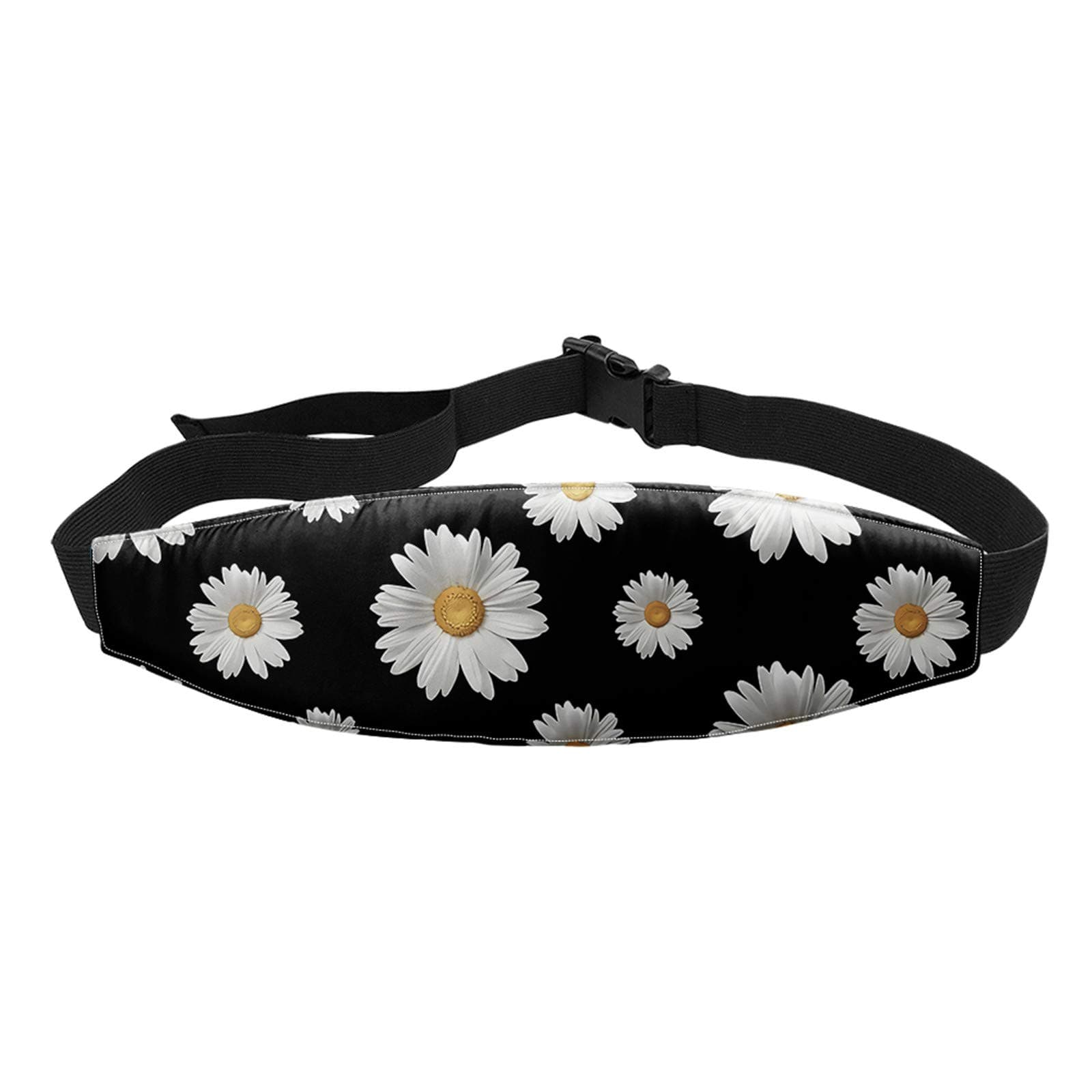 Coloranimal Baby Carseat Head Support Band Strap with White Daisy Flower Pattern Carseats Stroller Neck Relief Head Strap for Toddler Child Kids Infant,Interior Seat Protector