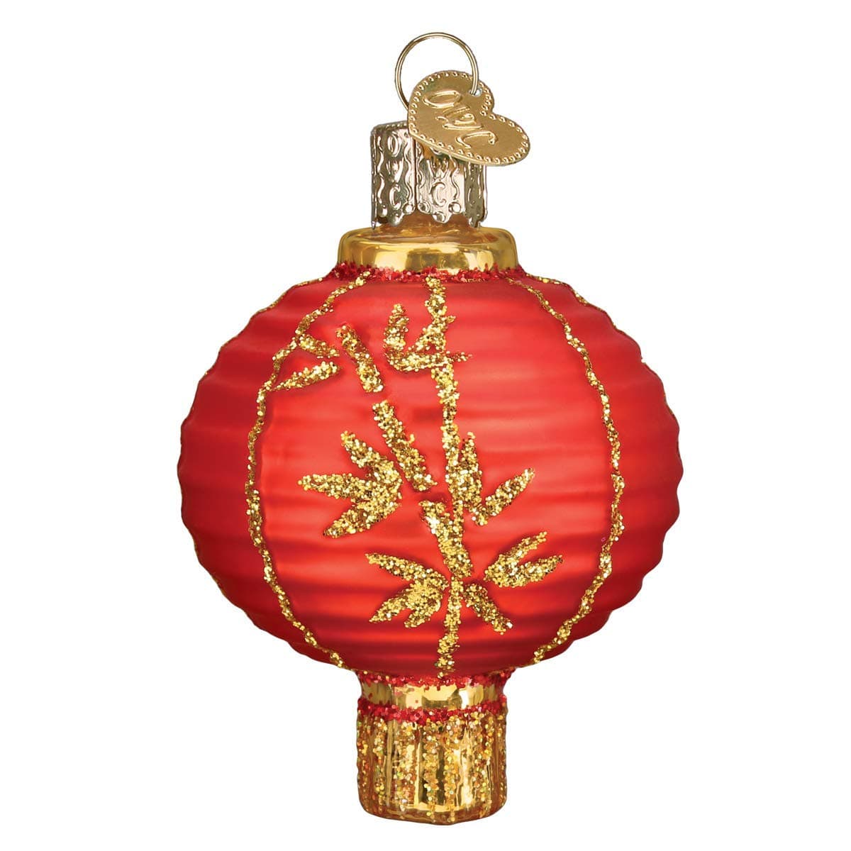 Old World Christmas Chinese Lantern Glass Blown Ornament for Christmas Tree, Handcrafted Holiday Decoration, Chinese Collection