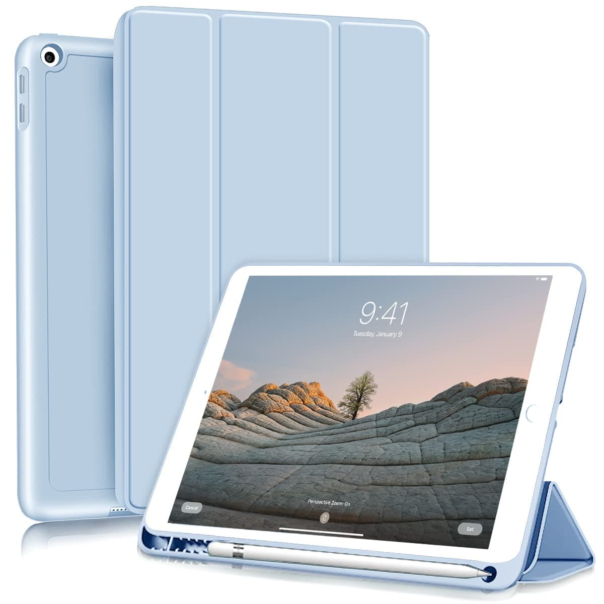 KenKe Case for iPad 6th Gen 2018 / iPad 5th Gen 2017 9.7 inch, Sky Blue
