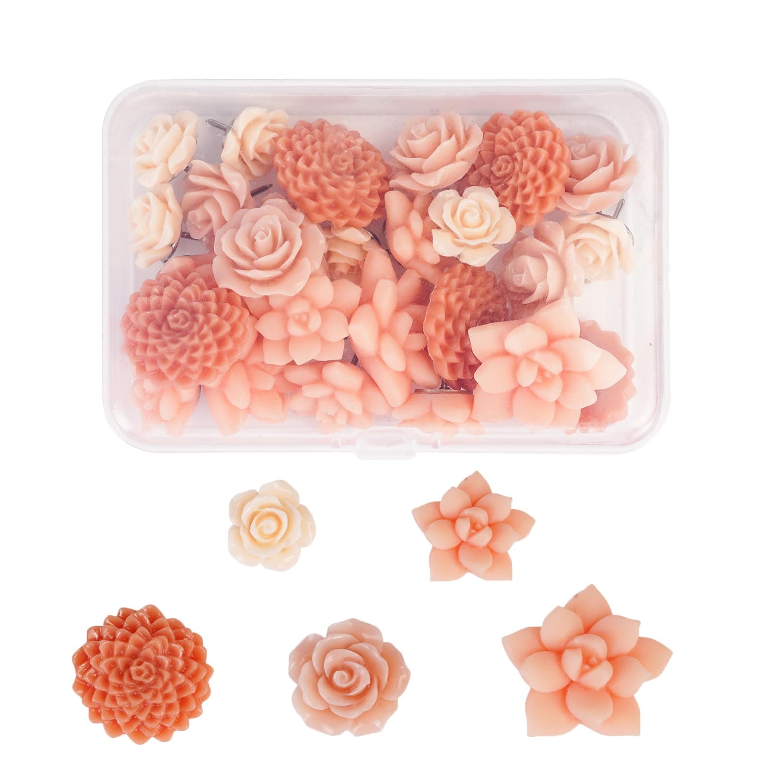 Temoyj 24Pcs Decorative Push Pins for Bulletin Board,Cork Board, Office Organization or Home