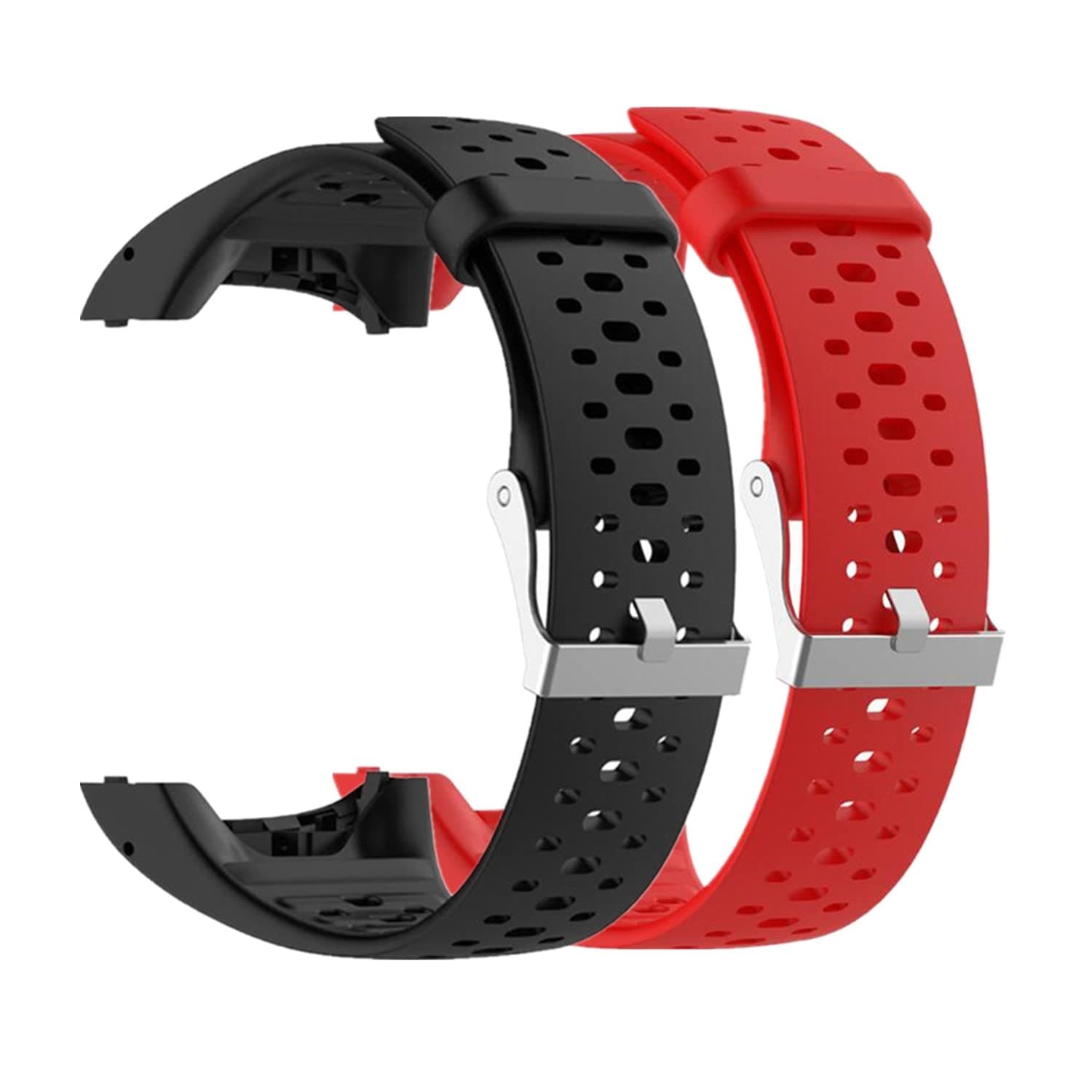 Huwokxix Watch Strap Compatible with Polar M400 / M430,Adjustable Silicone Sports Strap Replacement Band for Polar M400 / M430 Smart Watch (black+red)