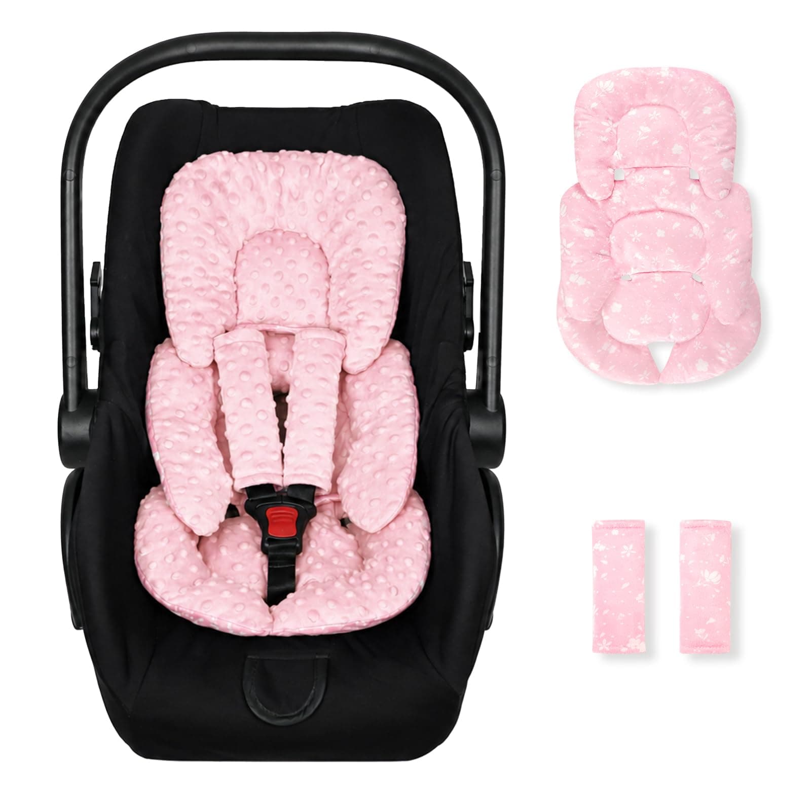 Infant Car Seat Insert, Ultra-Soft Newborn CarSeat Insert, Perfect for Car Seat, Stroller, Swing, Tiny Floral