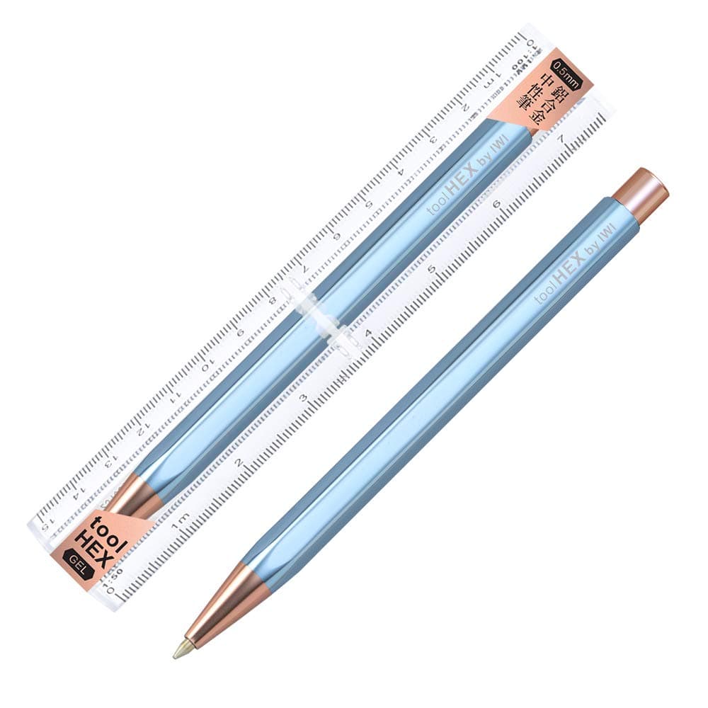 IWI IWI Gel Ink Ballpoint Pen 0.5 Tool Hex, Pure Blue IWI-8F990BP-52RG