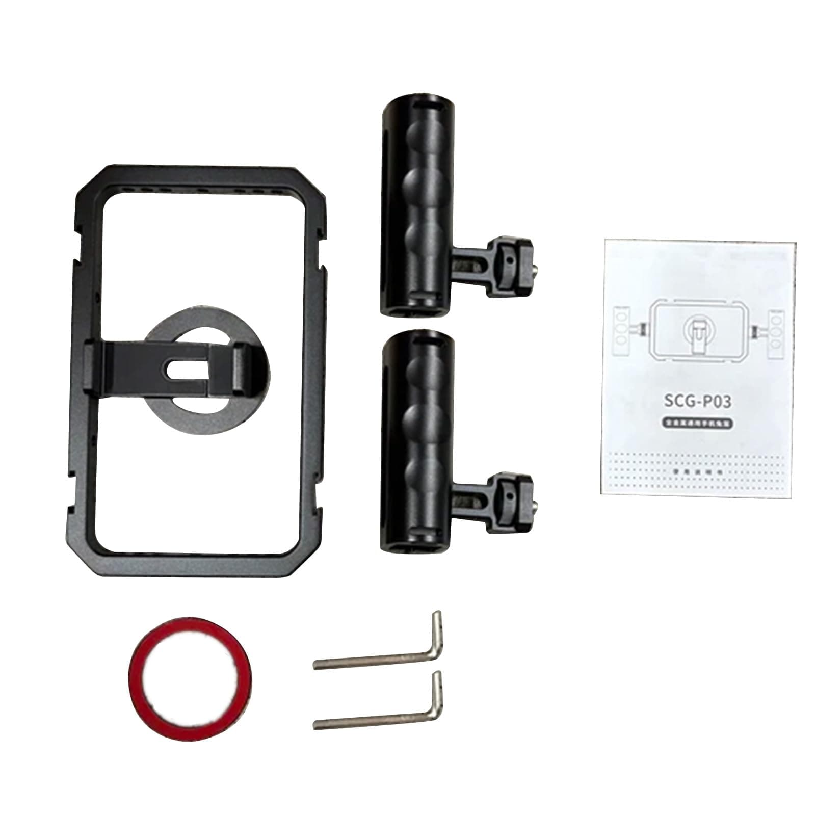 Aoresac Phone Cage Rig Camera Rig Stabilizer Dual Handle Video Magnetic Phone Cage with 4 Cold Shoe Mounts 20 1/4 20 Threaded Holes Anti Rotation Pins for Vlog Live Strea