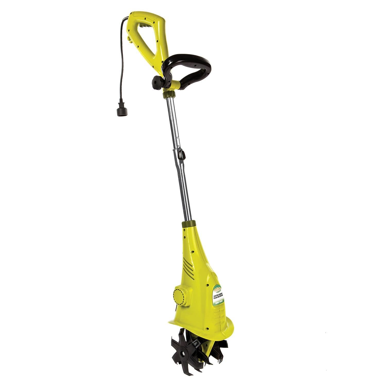 Sun Joe TJ599E Electric Corded Garden Cultivator w/ 2.5A Motor and Steel Blades, Cultivates in 6.3 Inch Wide Path for Small Gardens & Flower Beds, Green