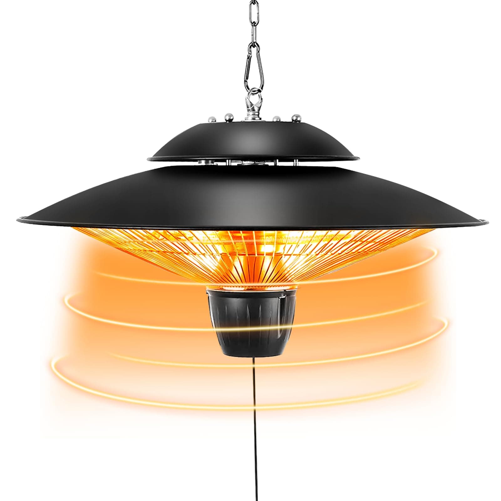 ZIPEAK Hanging Patio Heater, 1,500W Electric Outdoor heaters for patios with 3s Instant heating, IP24 Waterproof Infrared heater for Indoor and Outdoor Use