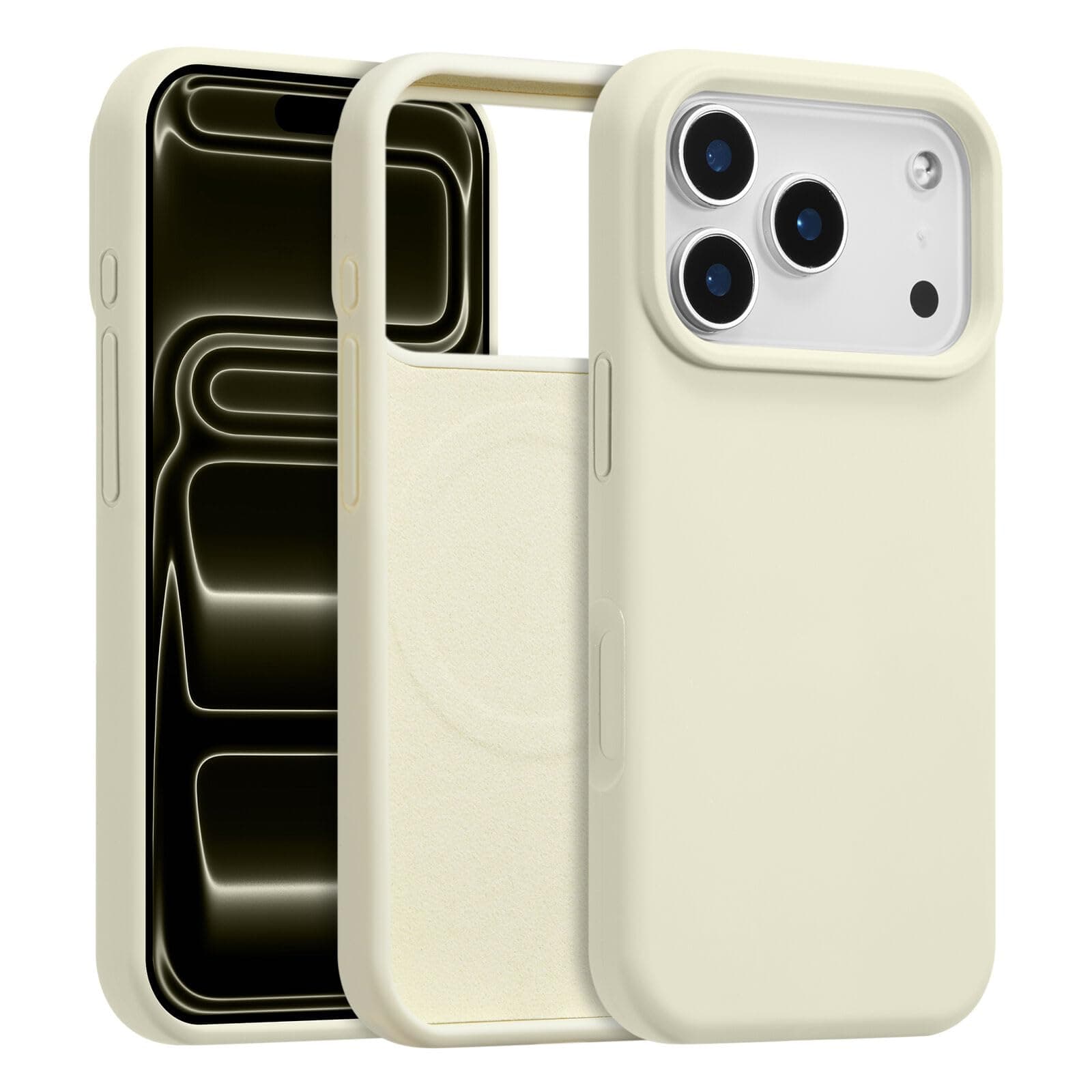UCASONG Silicone Case for iPhone 18 Pro Max/iPhone 17 Pro Max,Antique White