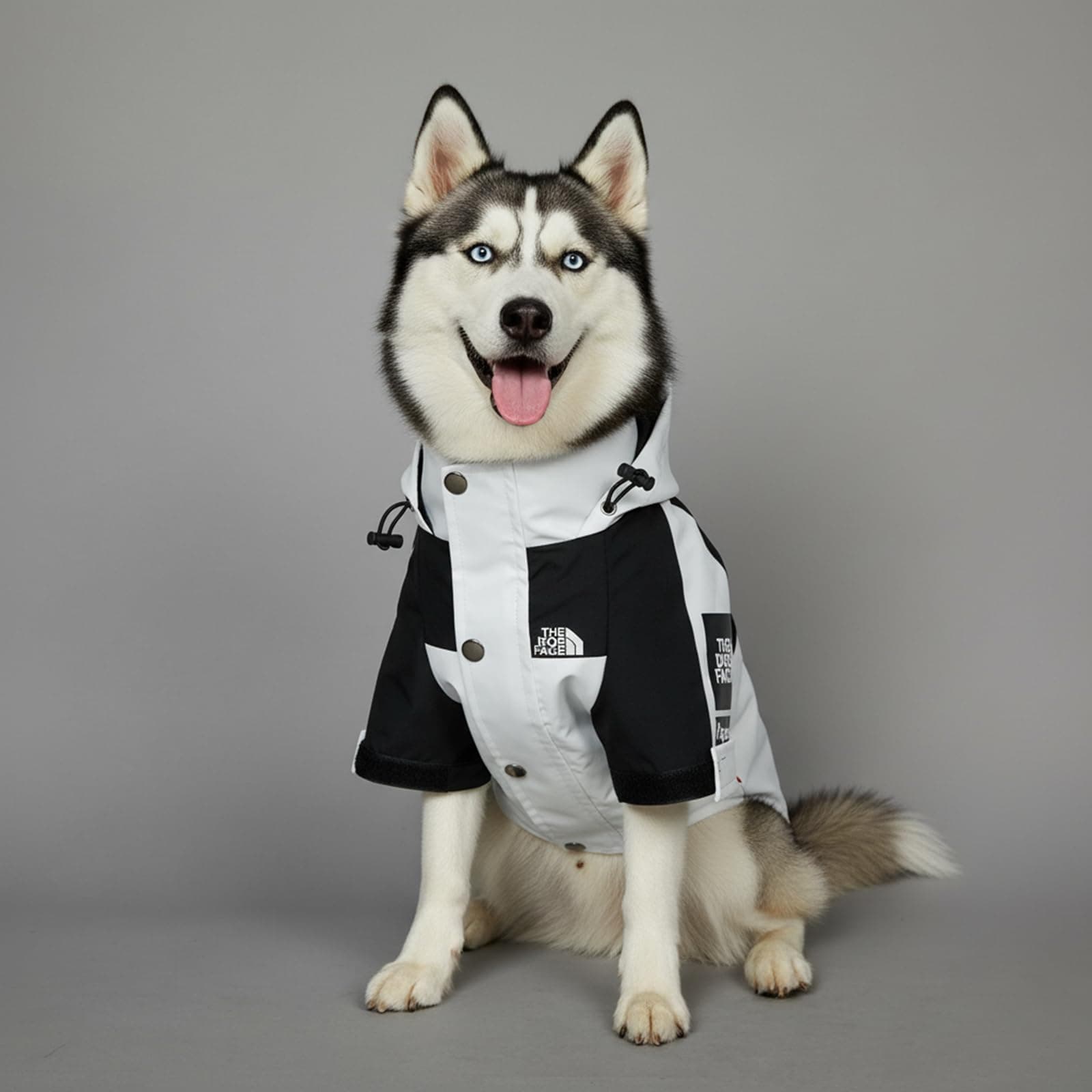 GentleBliss Lightweight Breathable Dog rain Coat with Hood - fits Small to Large Dogs, Streetwear Stylish Waterproof Pet Raincoat(Grayish White,XL)