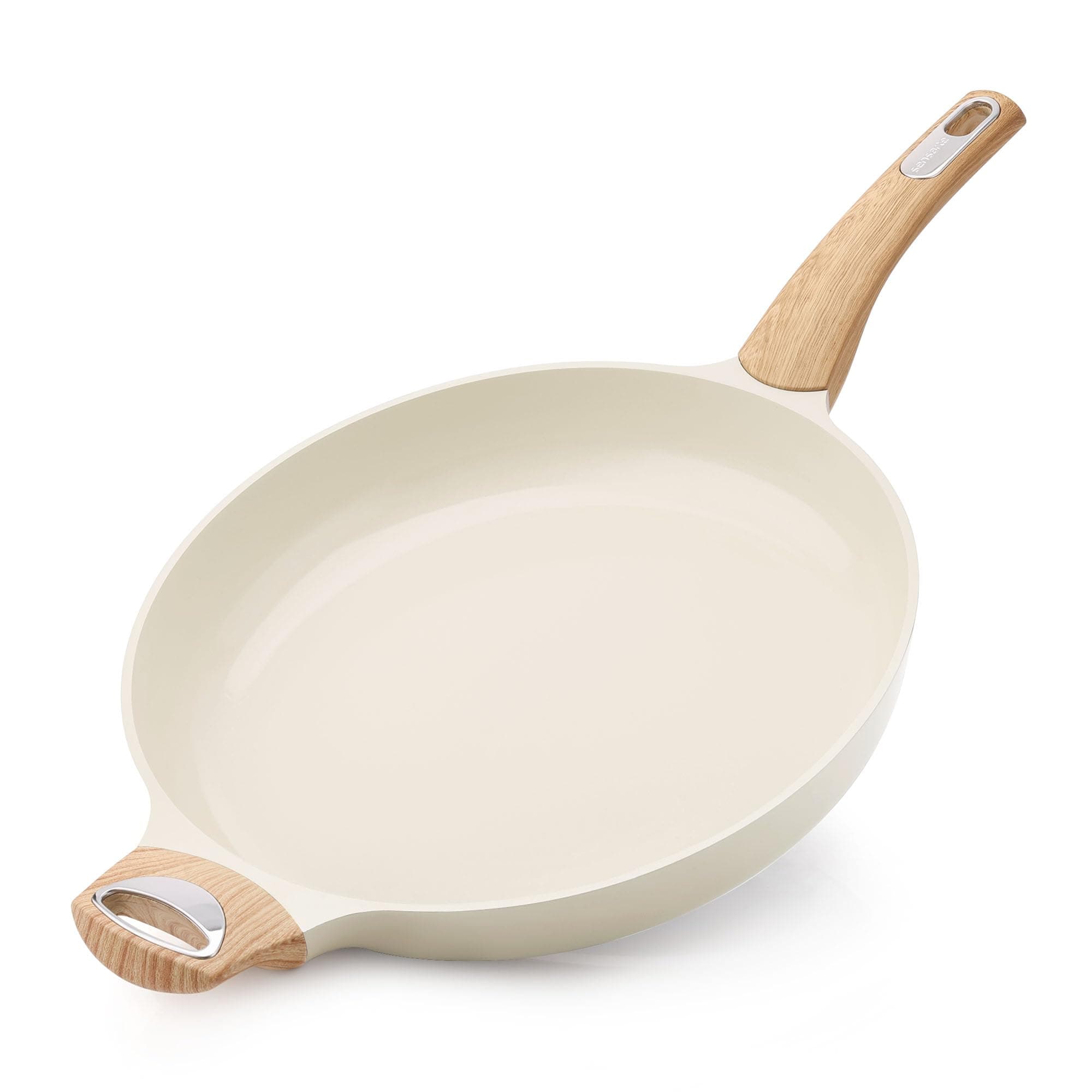 SENSARTE 12.5in Ceramic Nonstick Frying Pan Skillet, PFAS/PTFE Free, White