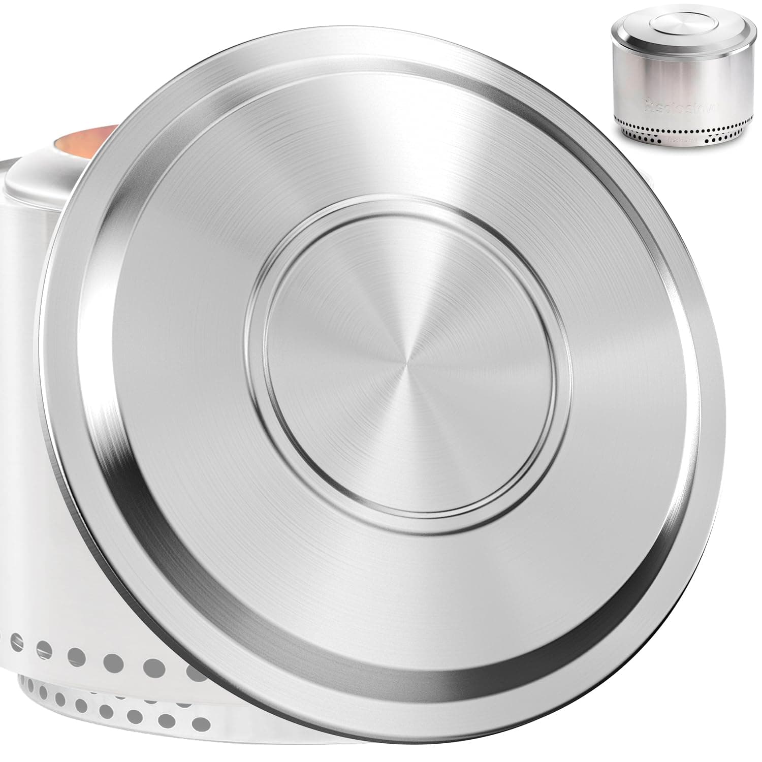 Lidereja 27 Inch Stainless Steel Fire Pit Cover for Solo Stove Yukon, Weather-Resistant, Silver, Waterproof