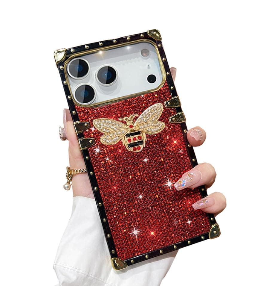 for Samsung Galaxy A71 4G (Not fit A71 5G) Bling Case Luxury Box Trunk Design Cute Shine Sparkly Glitter 3D Butterfly Pretty Soft Phone Cover,Red
