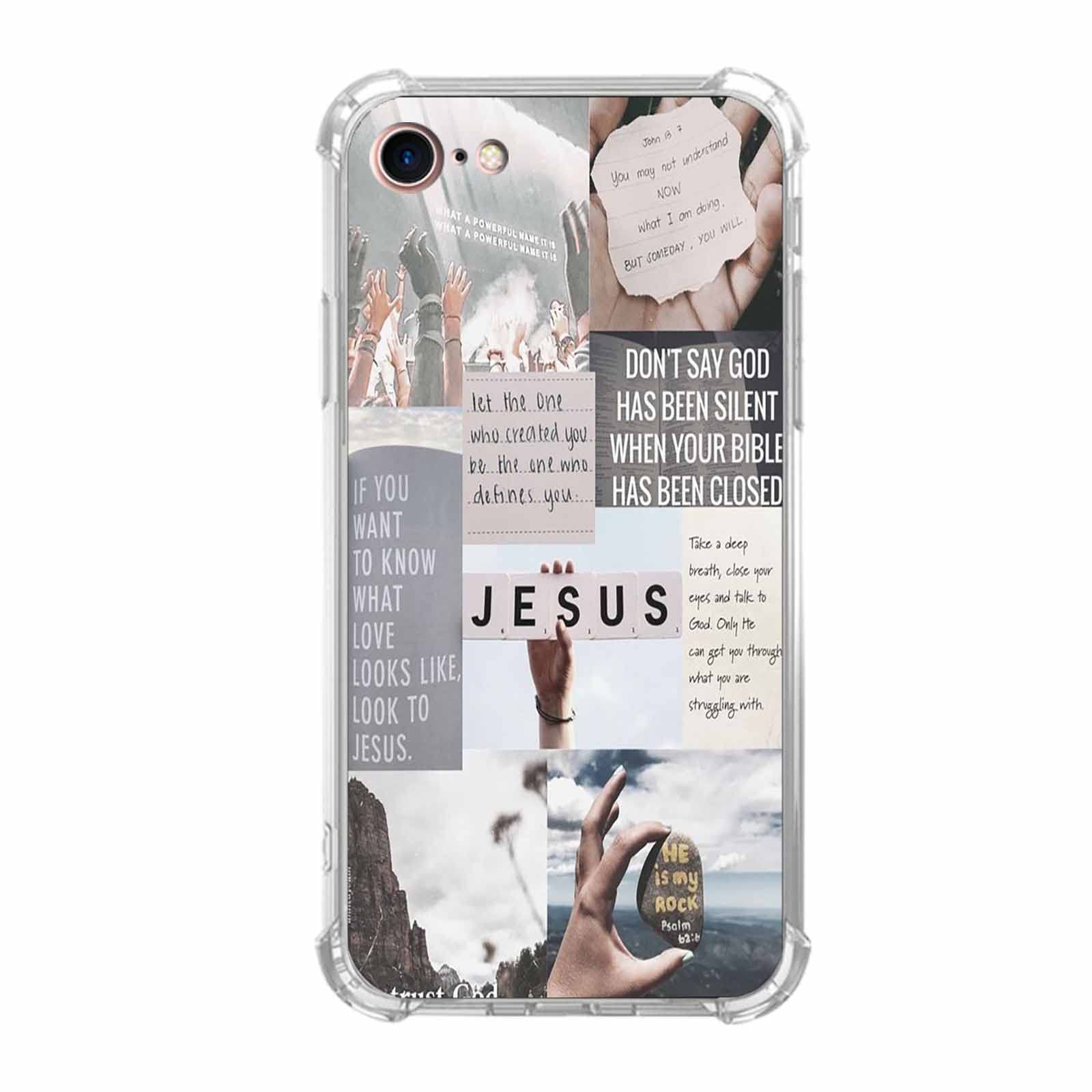 Nsyosio iPhone 7/8/SE2/SE3 Case, Christian Bible Verse Collage Unique Trendy TPU Case Compatible with iPhone 7/8/SE2/SE3