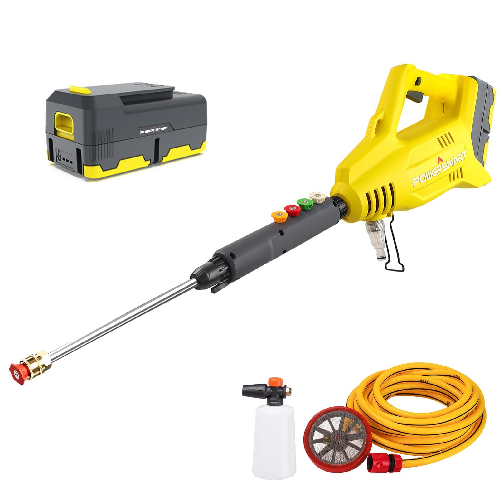 PowerSmart 40V Cordless Pressure Washer 1100 PSI with 4.0 Ah Battery and Charger Included, High Pressure for Car, Deck, Driveway