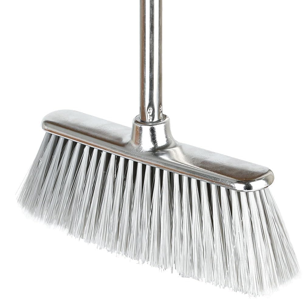 GLOHOO Indoor Soft Bristle Broom, 13-Inch Angle Head, Adjustable Handle