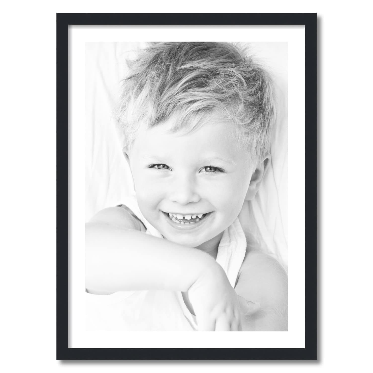 ArtToFrames 21x30 inch Satin Black Picture Frame with 2 Inch Single Crisp Mat, SingleMat-FRBW26079-21x30-1461