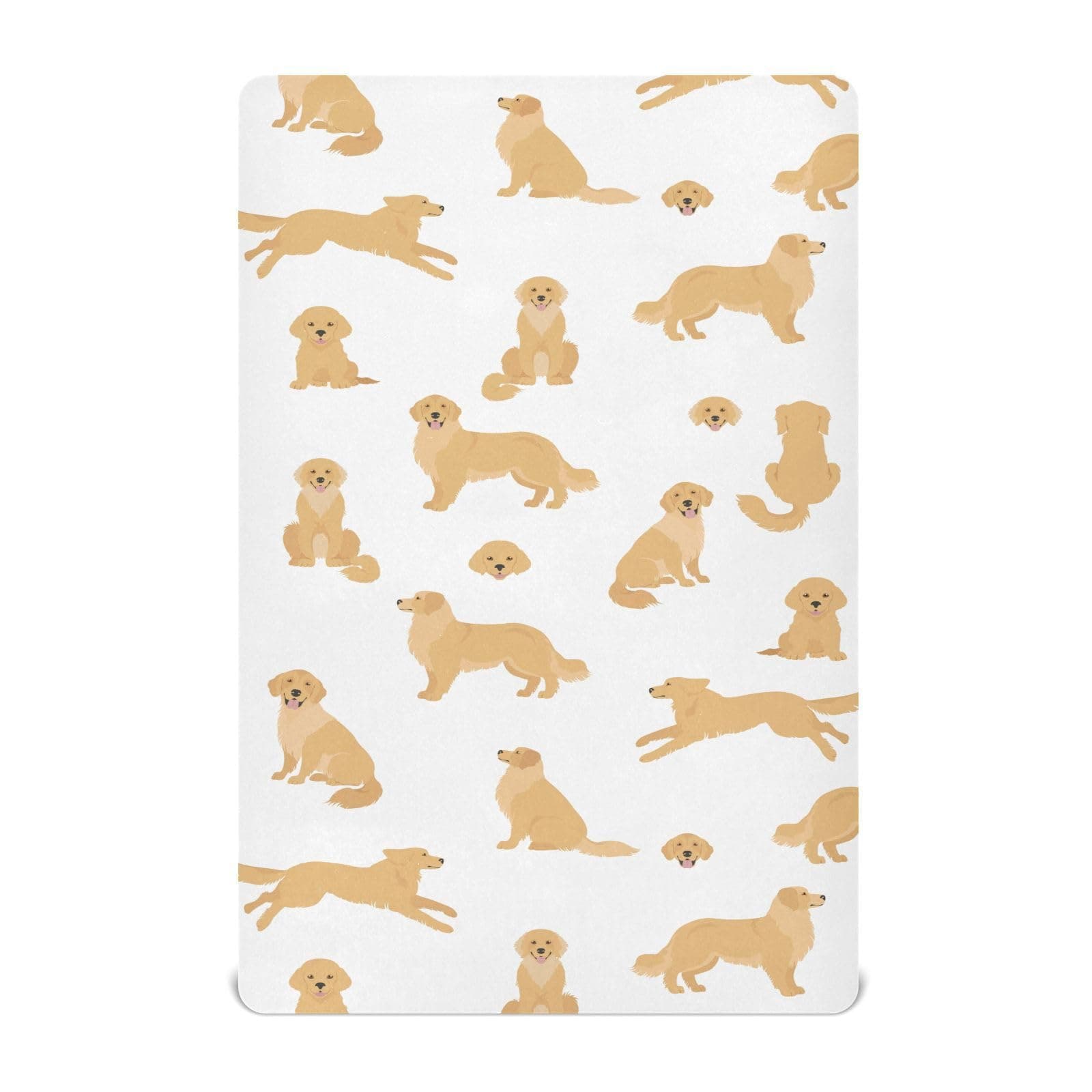 crib sheets for boys Golden Retriever Dogs toddler baby girl sheets for crib,neutral mini crib Nursery mattress sheets fitted,crib mattress Soft & Breathable 52 * 28 * 9In