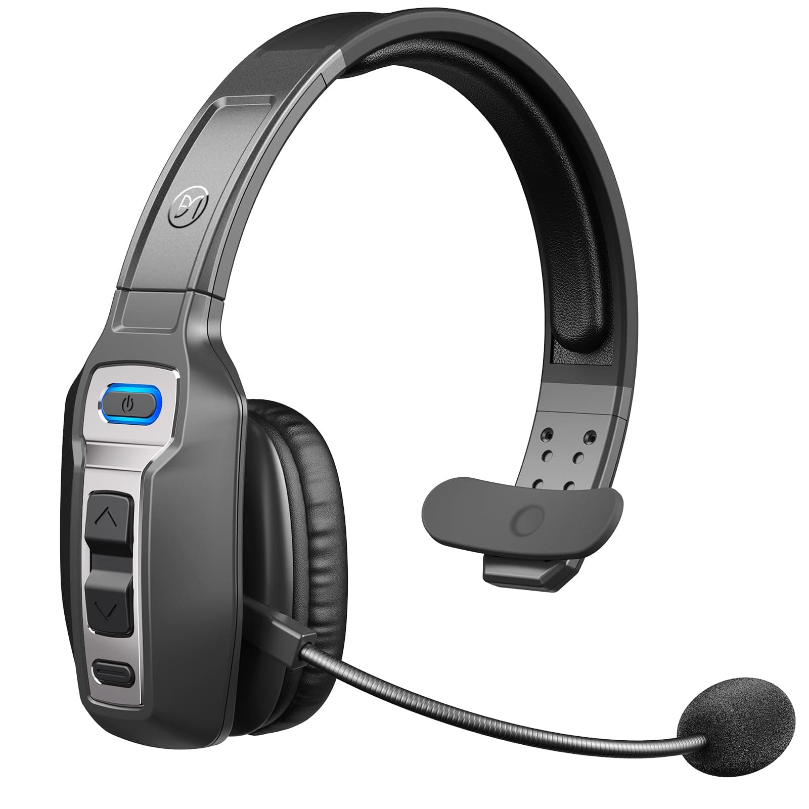 BRAMMAR Trucker Bluetooth Headset with AI Noise Cancellation Microphone, Trucker Headset with 65Hrs Talk Time & Mute Button, Multipoint Connection, Bluetooth Headsets Fit for Truck Drivers/Cell Phones