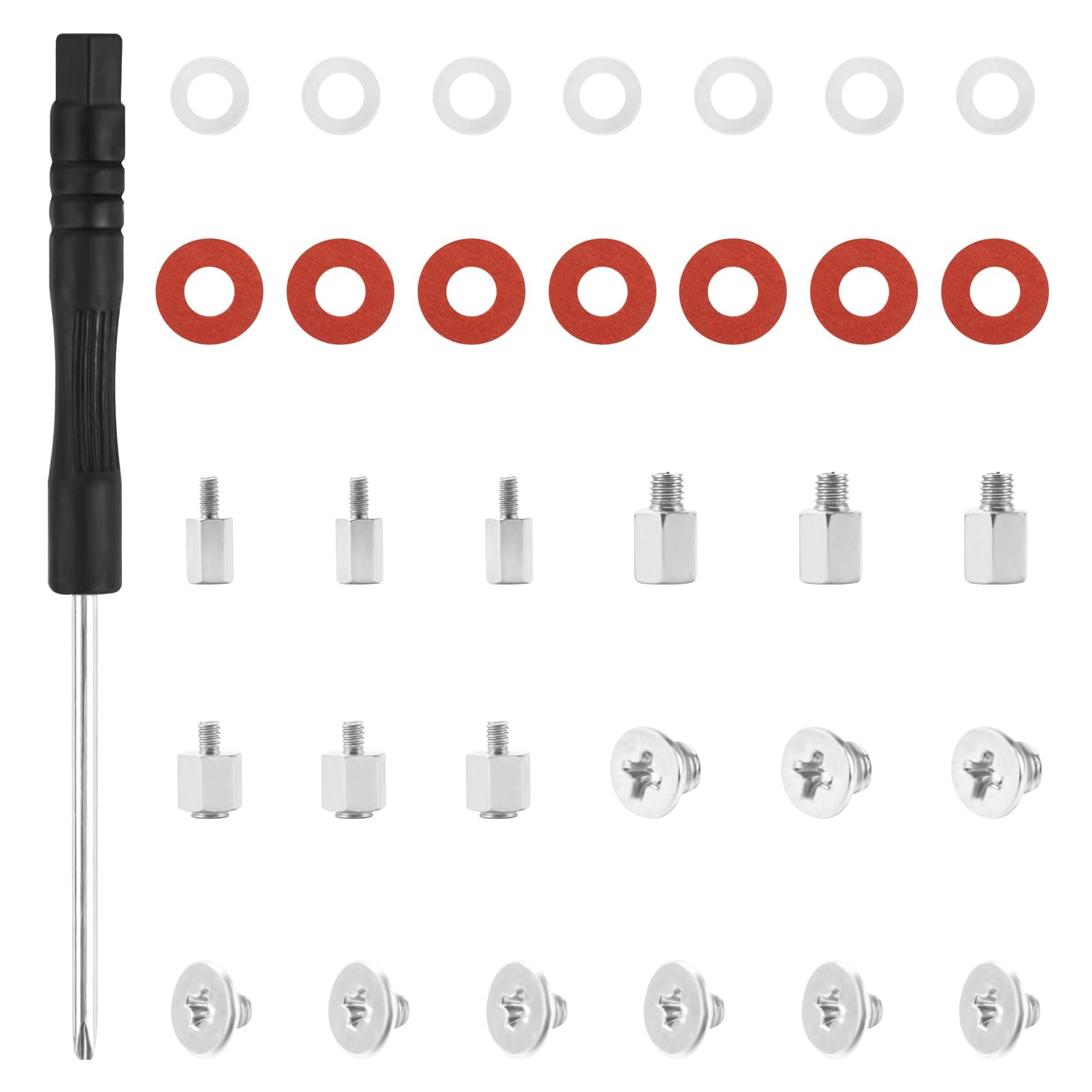 Kalote M.2 SSD Mounting Screws Kit, Silver, 32Pcs