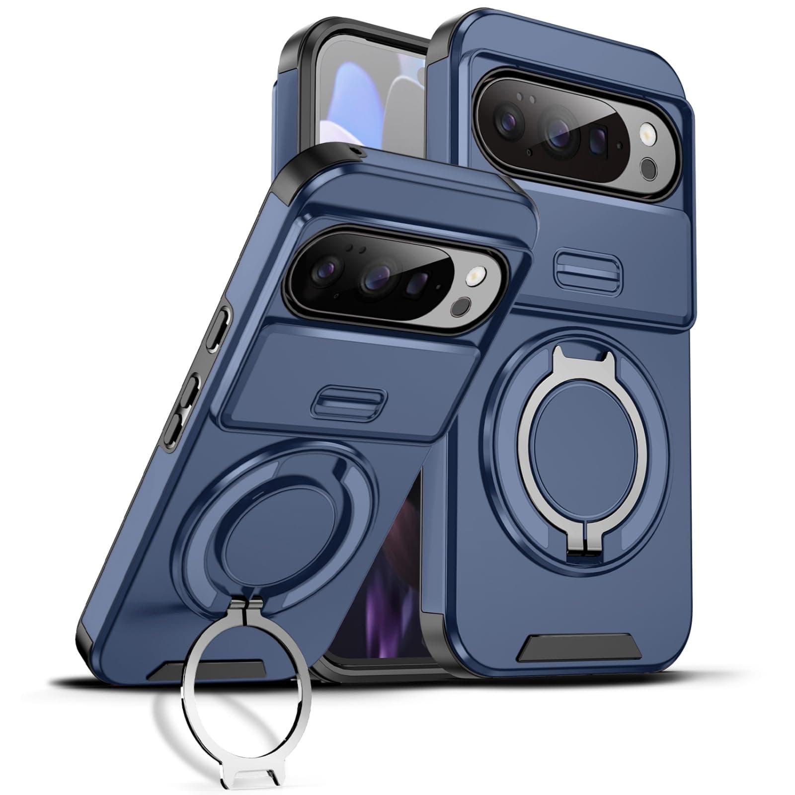 MRRSIWEI for Google Pixel 10 Case with Slide Camera.Slide Blue