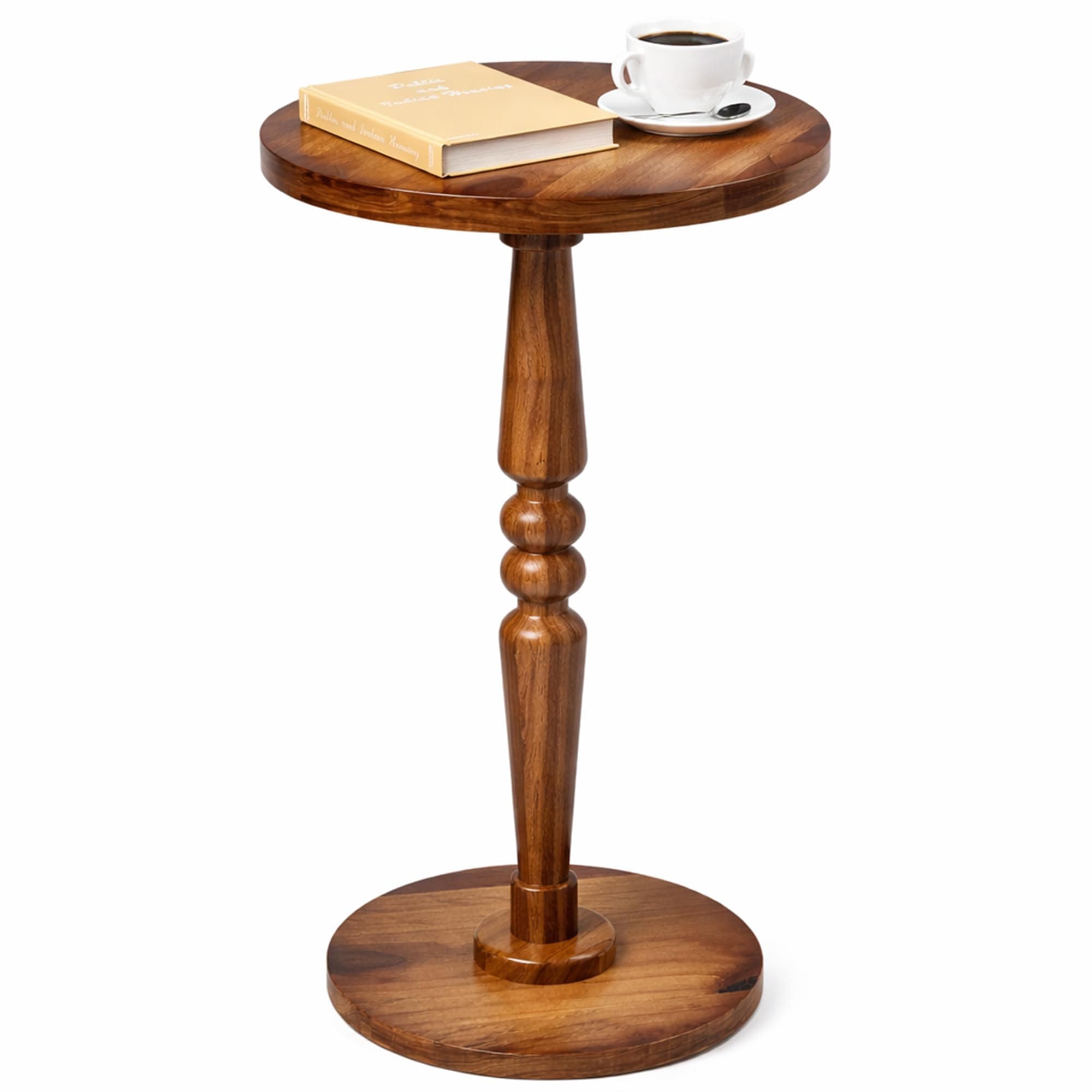 promitop Small Wooden Round Side Table